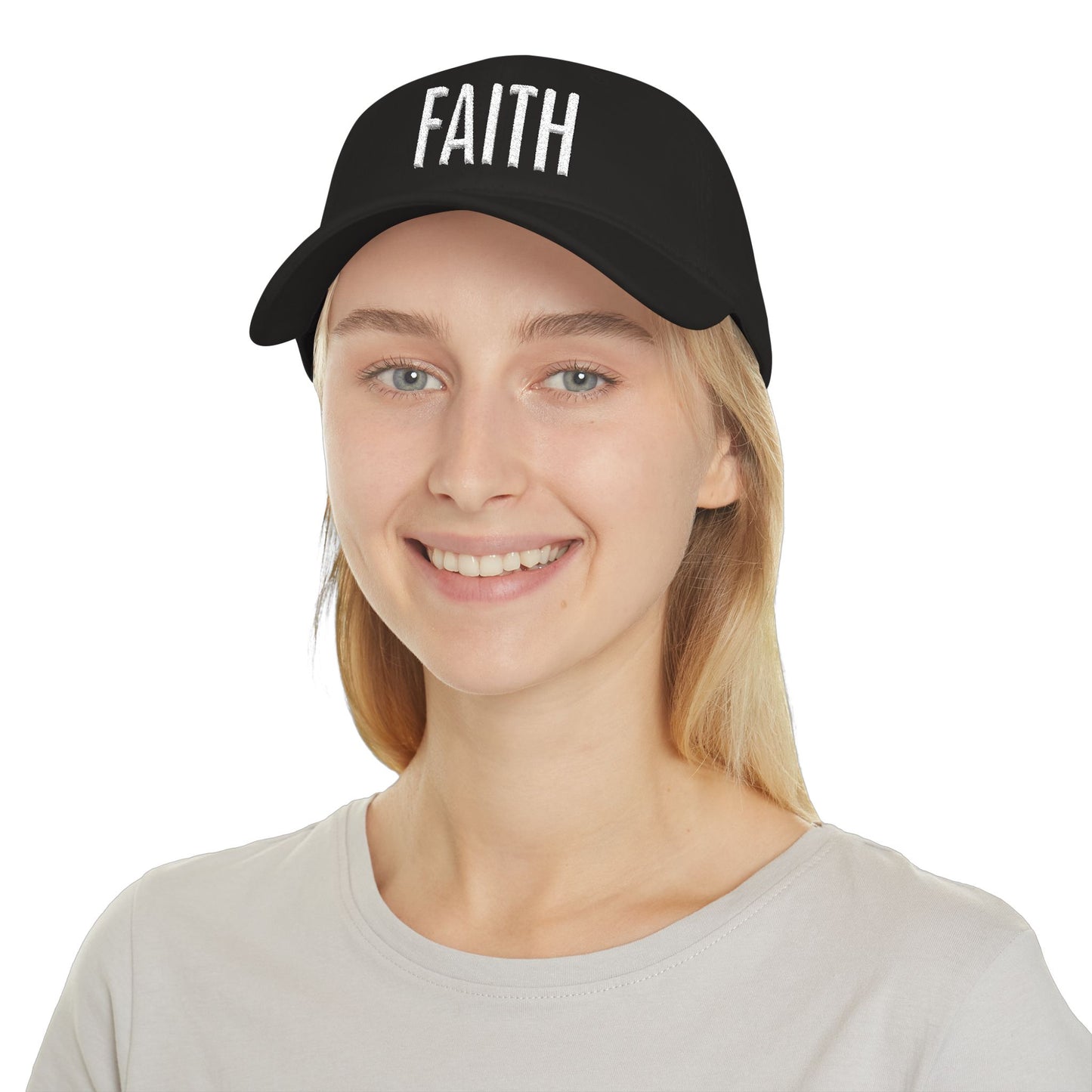 Faith Embroidered Baseball Cap — Minimal Religious Hat for Women & Men