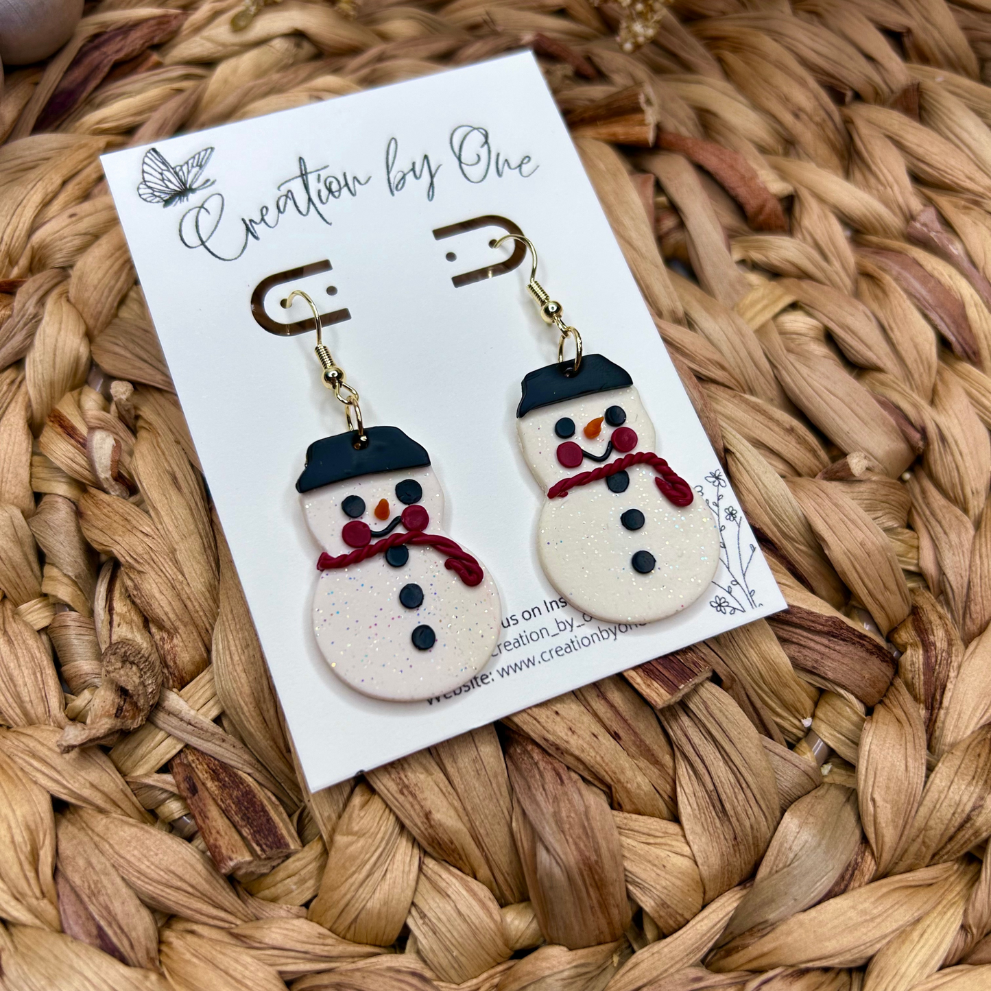 Classic Snowman Polymer Clay Earrings