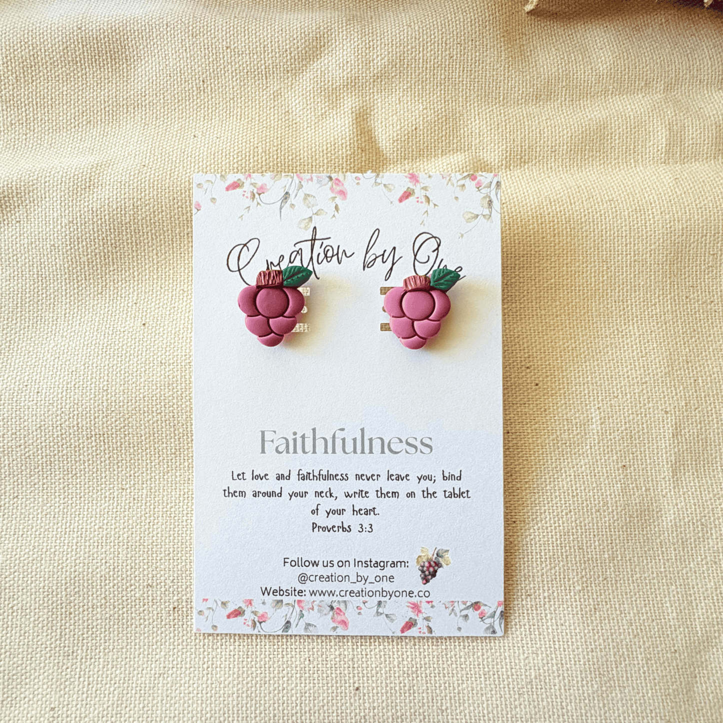 Vine-Faith Grape Earrings – Fruits of the Spirit