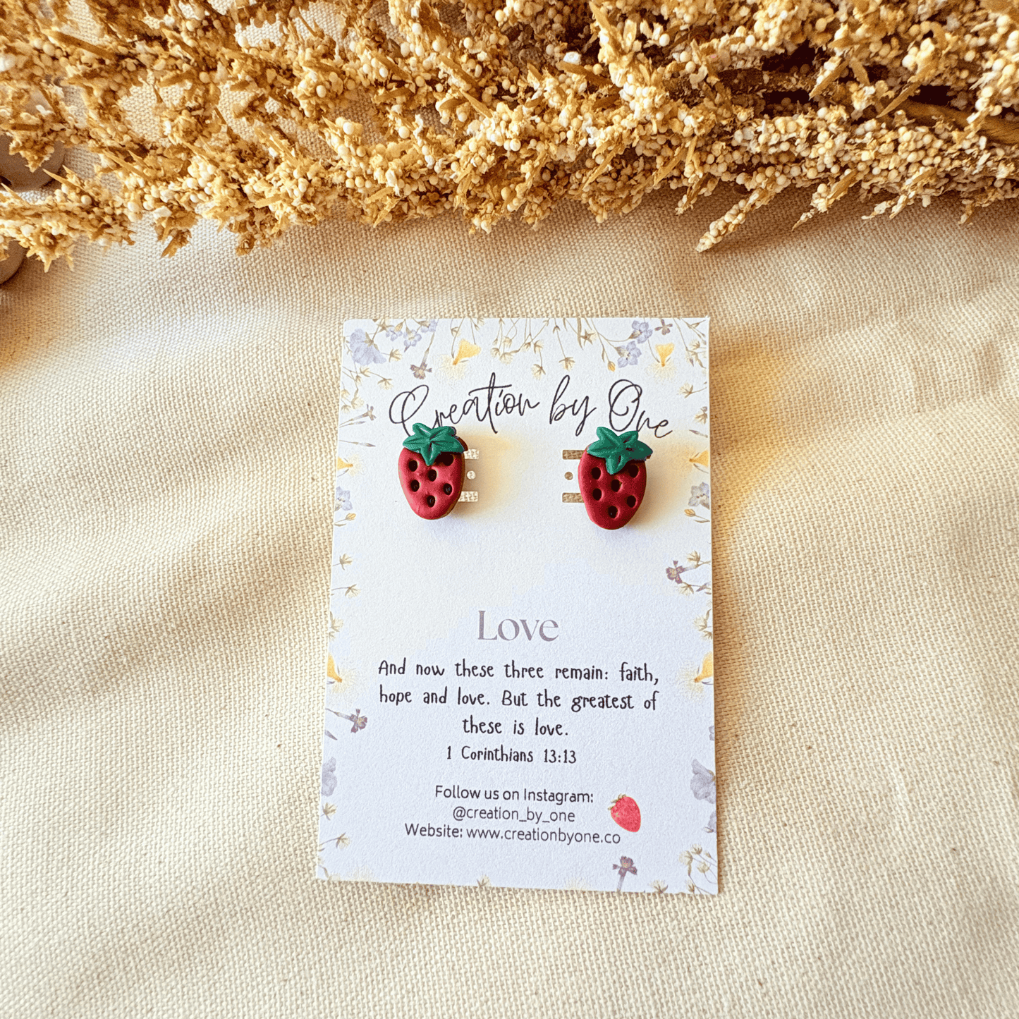 Sweet Strawberry Love Earrings – Fruits of the Spirit