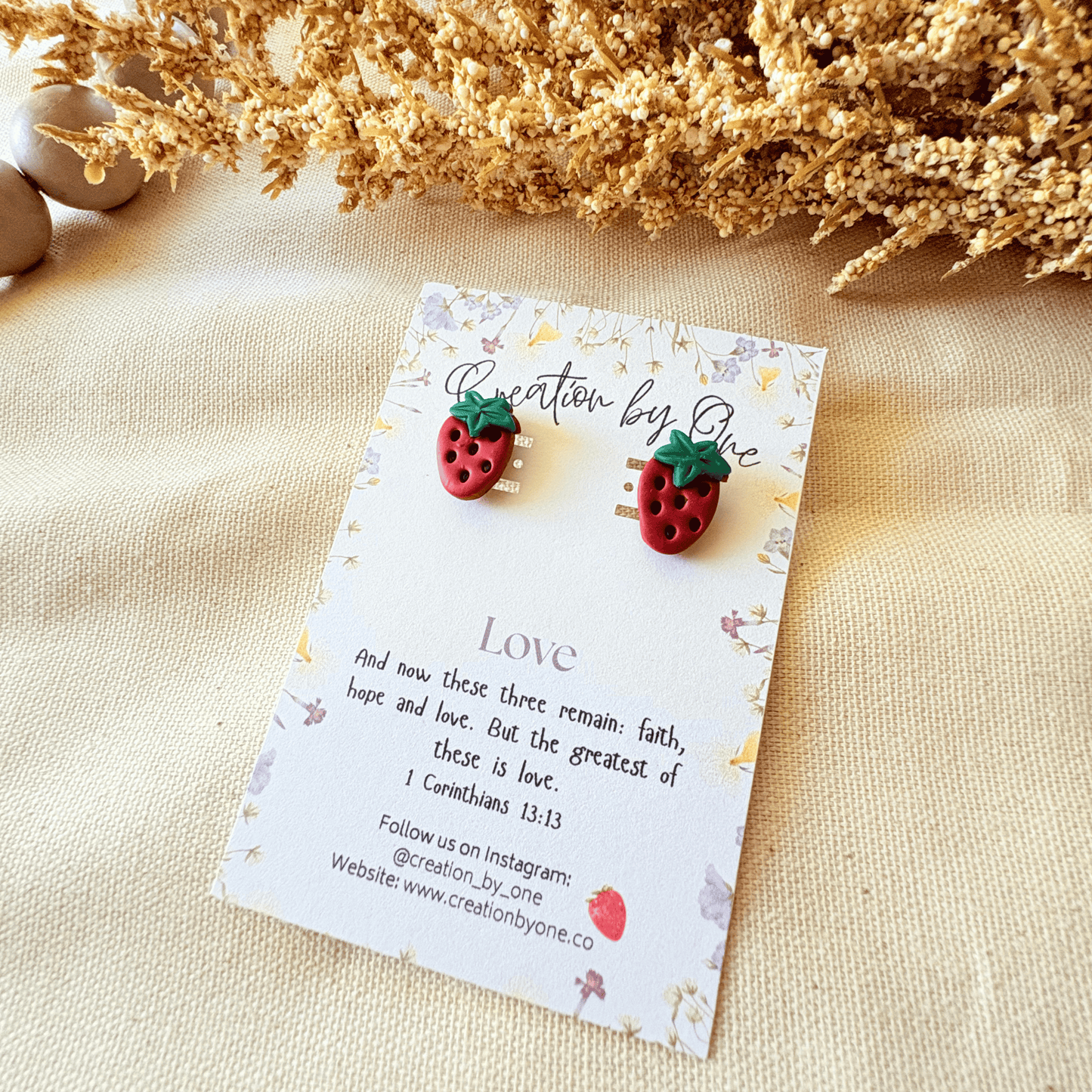 Sweet Strawberry Love Earrings – Fruits of the Spirit