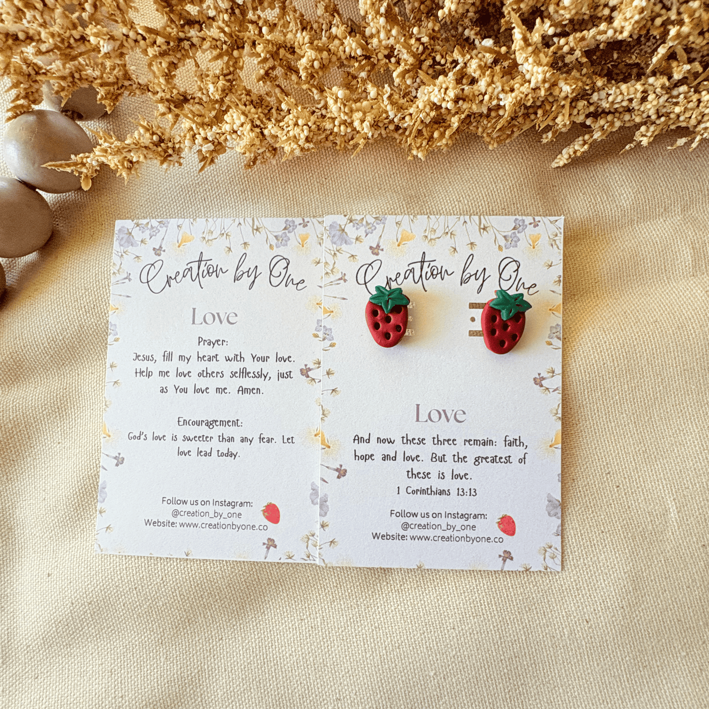 Sweet Strawberry Love Earrings – Fruits of the Spirit