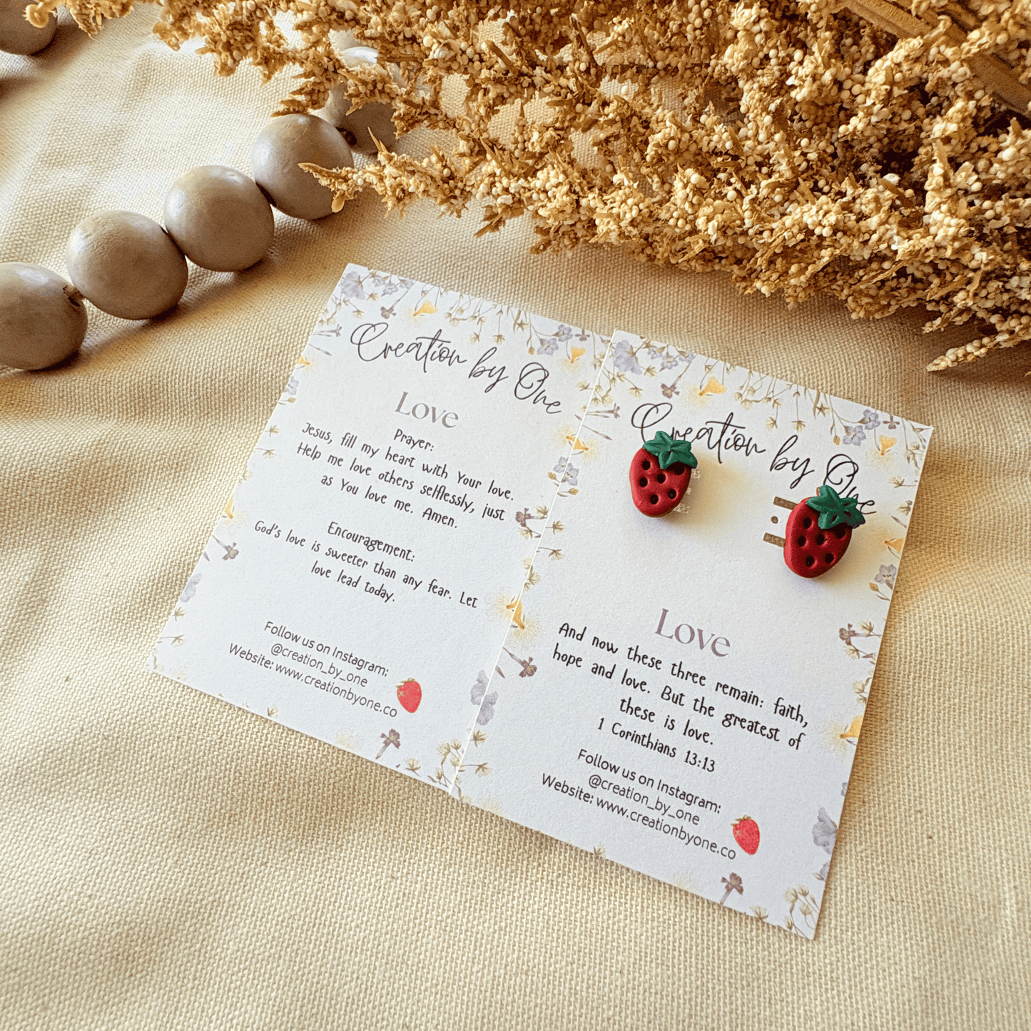 Sweet Strawberry Love Earrings – Fruits of the Spirit