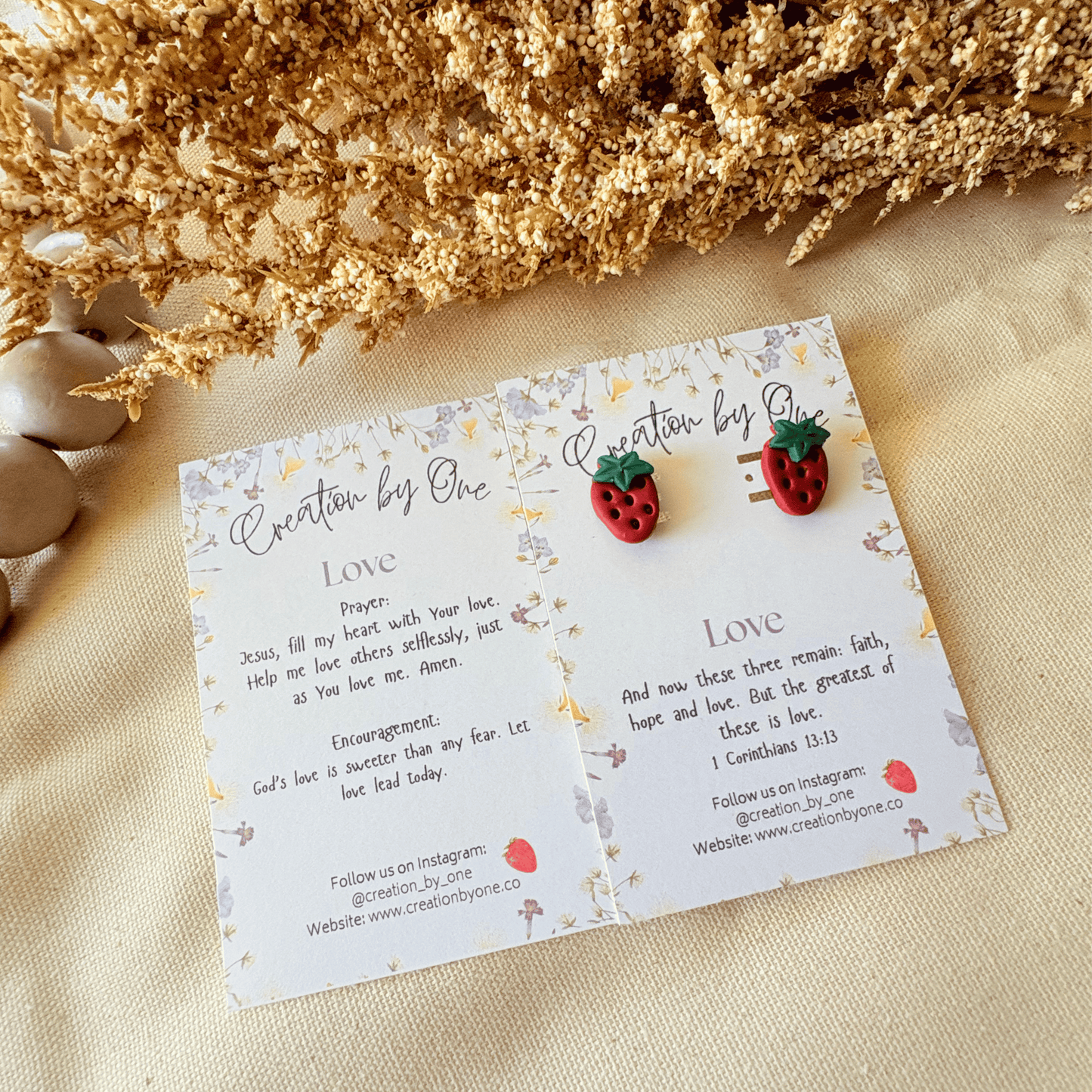 Sweet Strawberry Love Earrings – Fruits of the Spirit