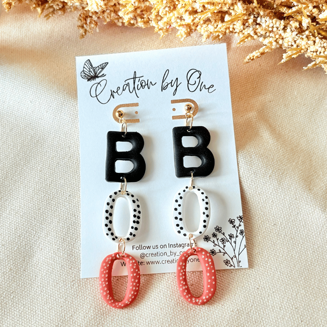 Boo Polymer Clay Earrings – Halloween Earrings | Lightweight 14K Gold Plated Post