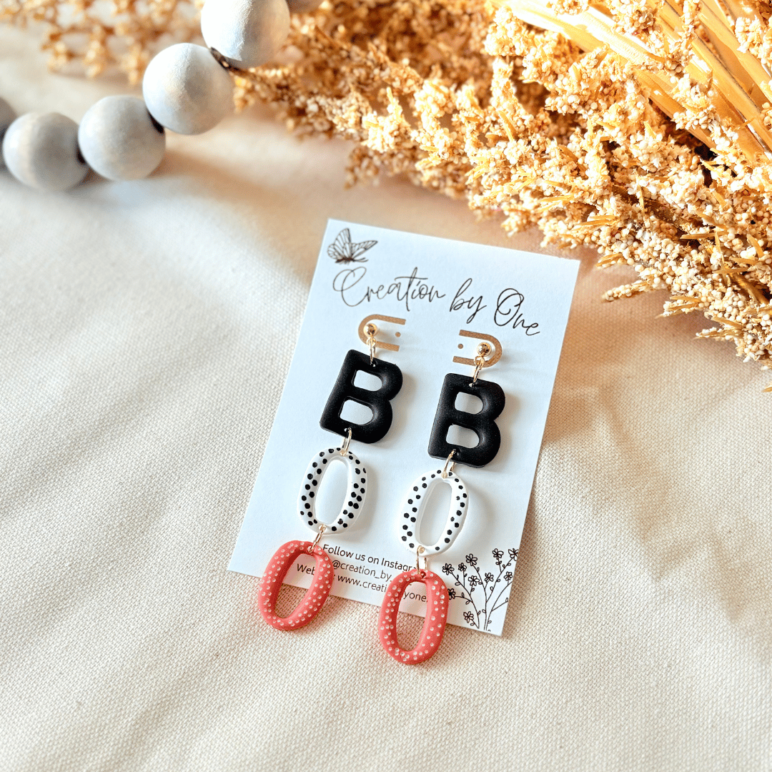 Boo Polymer Clay Earrings – Halloween Earrings | Lightweight 14K Gold Plated Post
