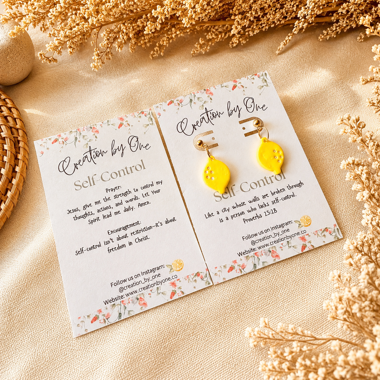 Zesty Lemon Self-Control Earrings – Fruits of the Spirit