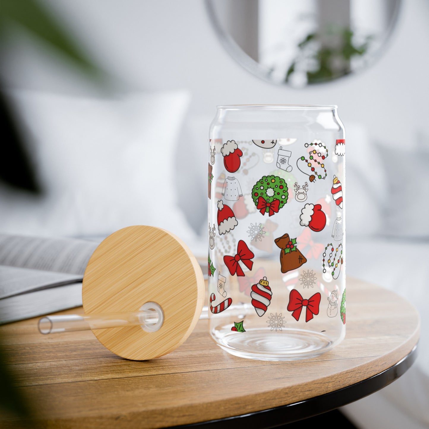 Christmas Glass Cup, 16 Ounce Cup