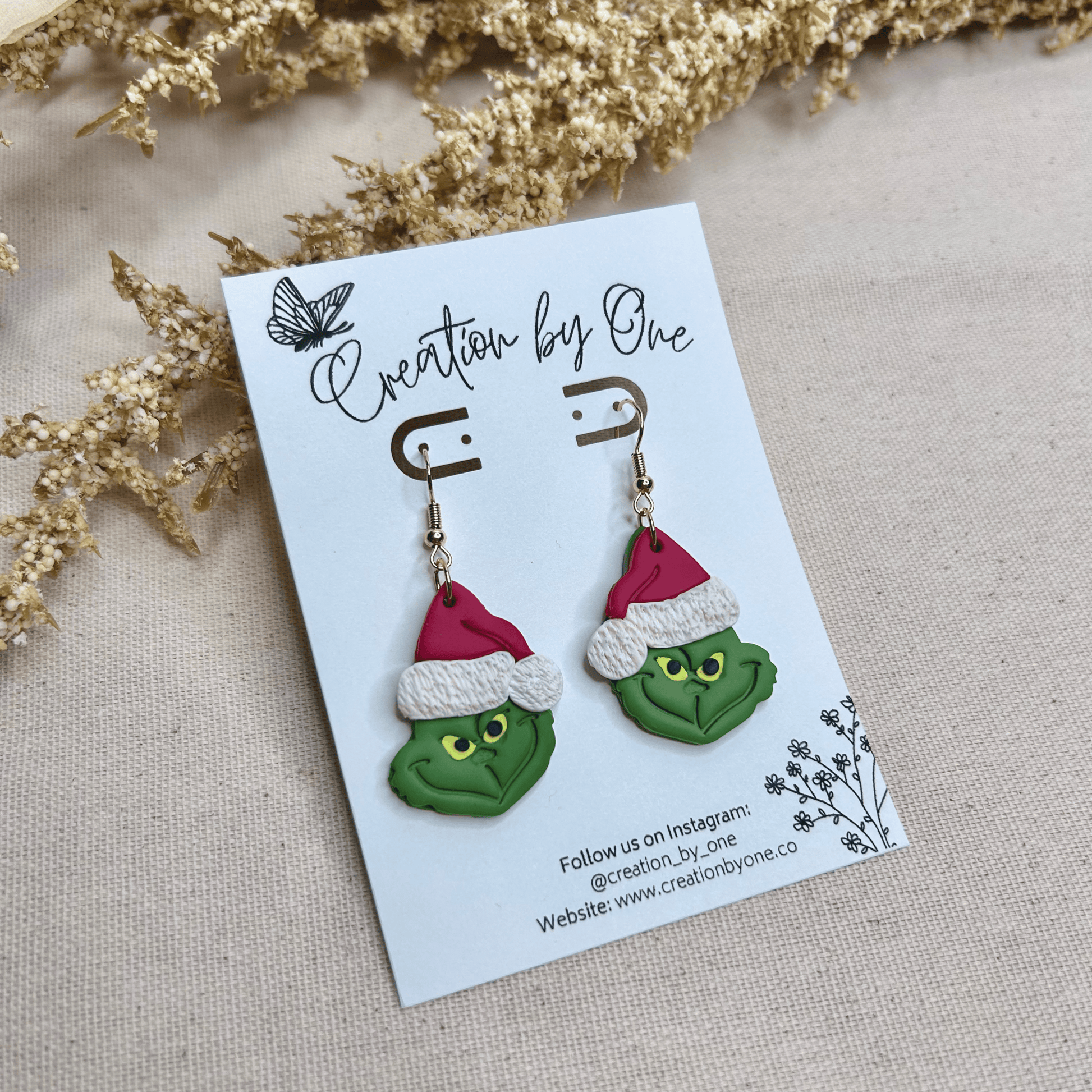 Grinch Polymer Clay Earrings