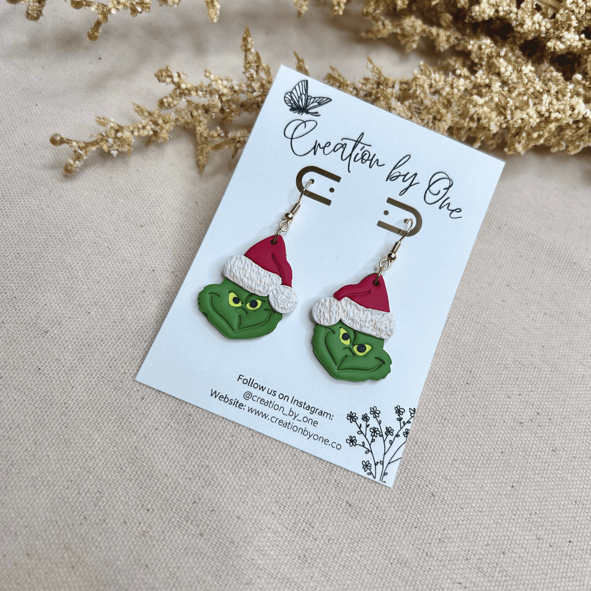 Grinch Polymer Clay Earrings