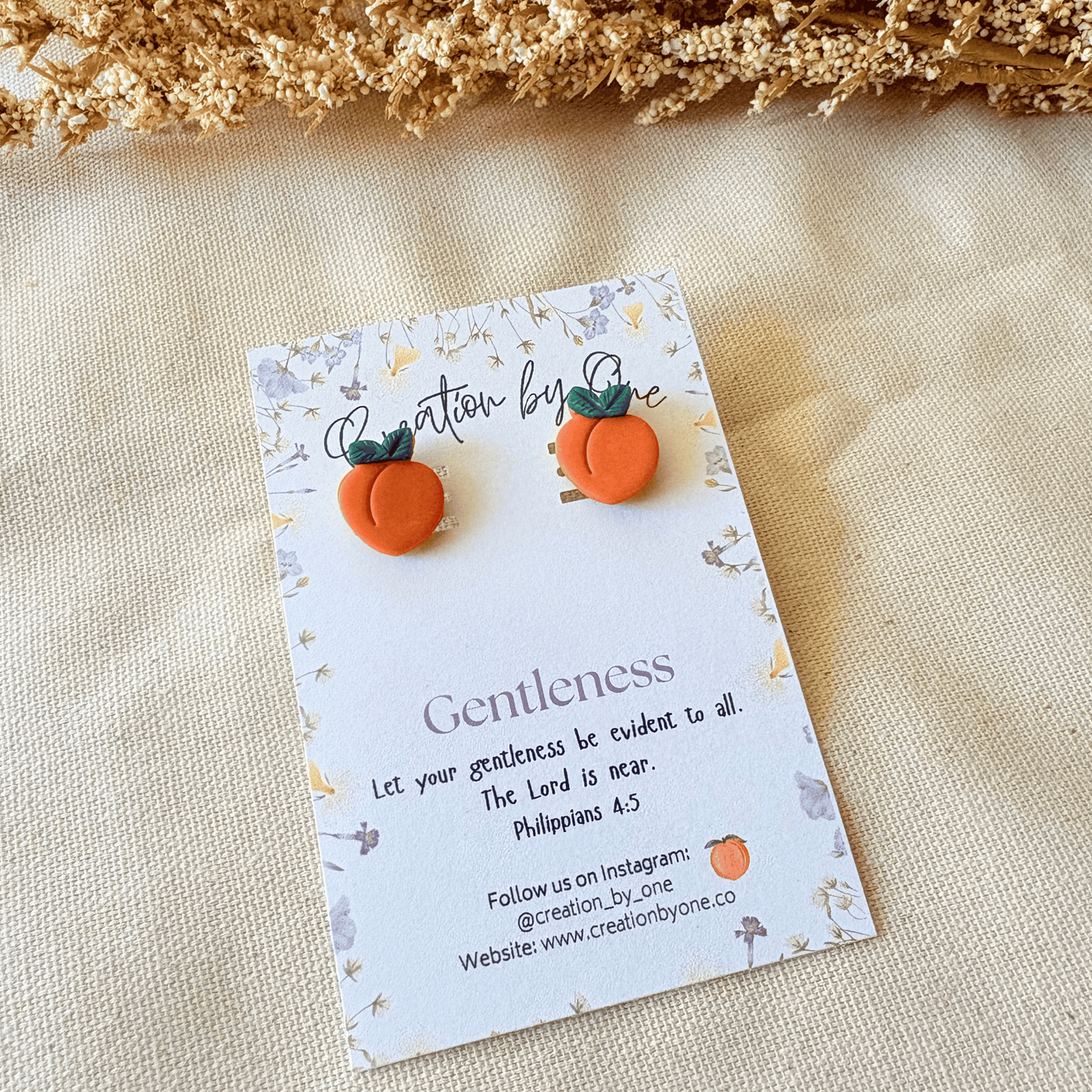 Soft Peach Gentleness Earrings – Fruits of the Spirit