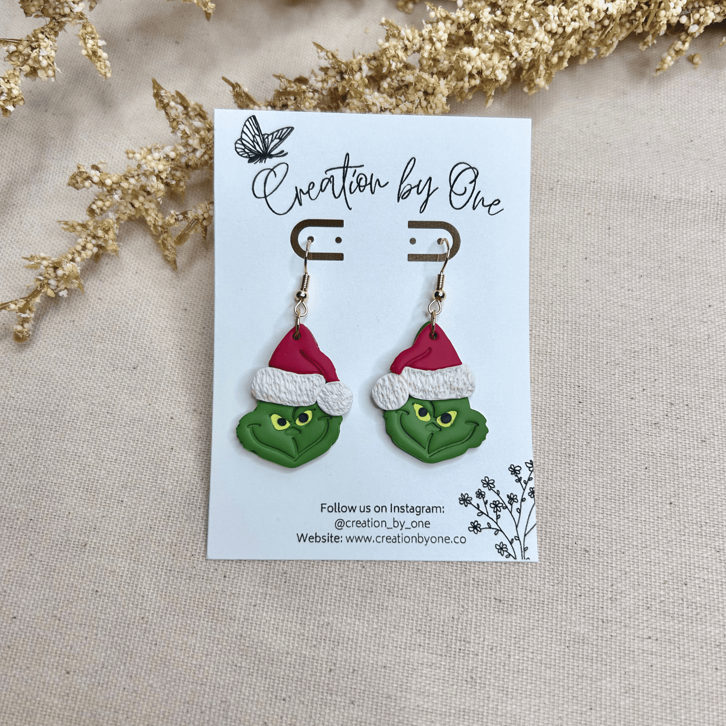 Grinch Polymer Clay Earrings