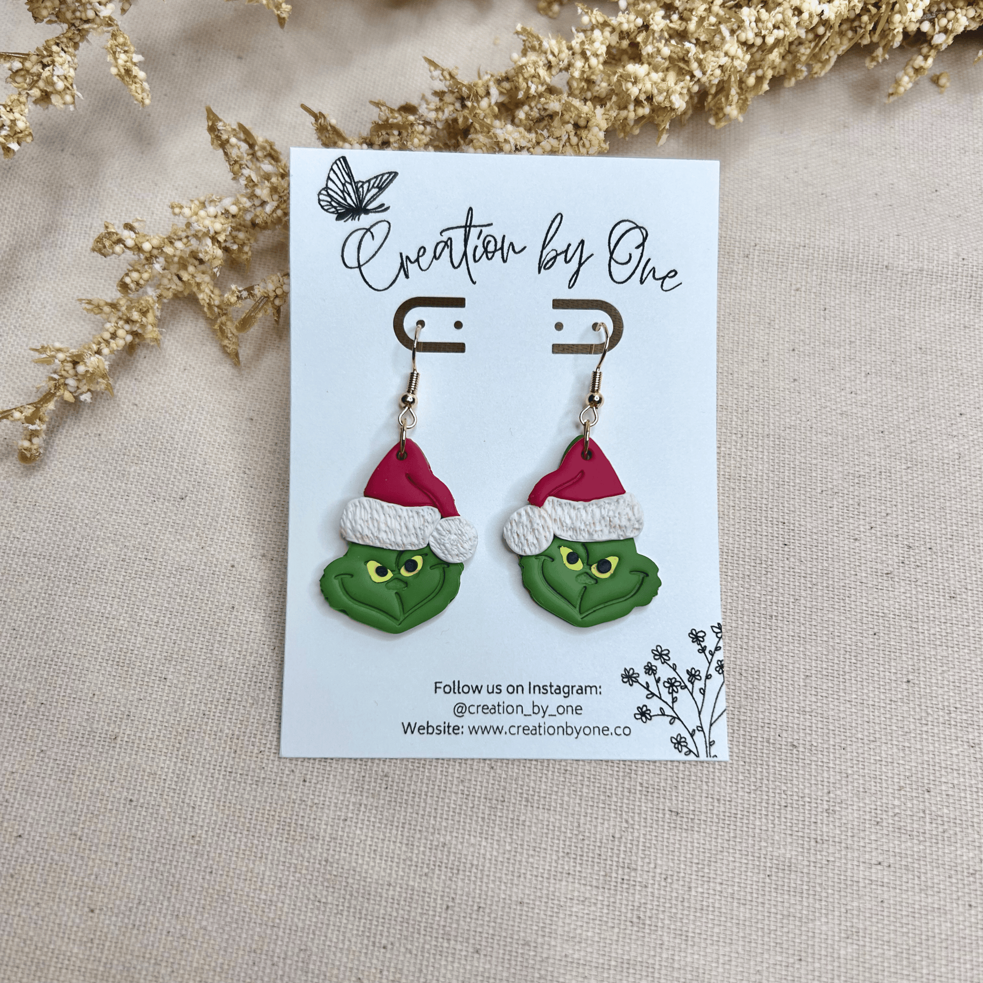 Grinch Polymer Clay Earrings