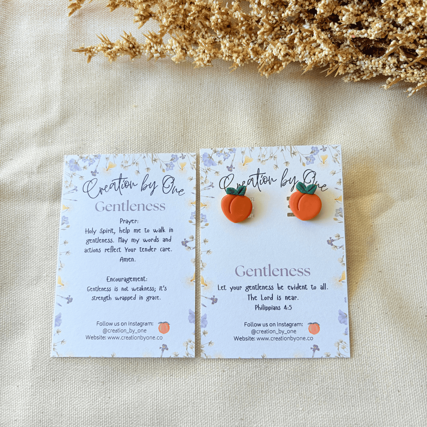 Soft Peach Gentleness Earrings – Fruits of the Spirit