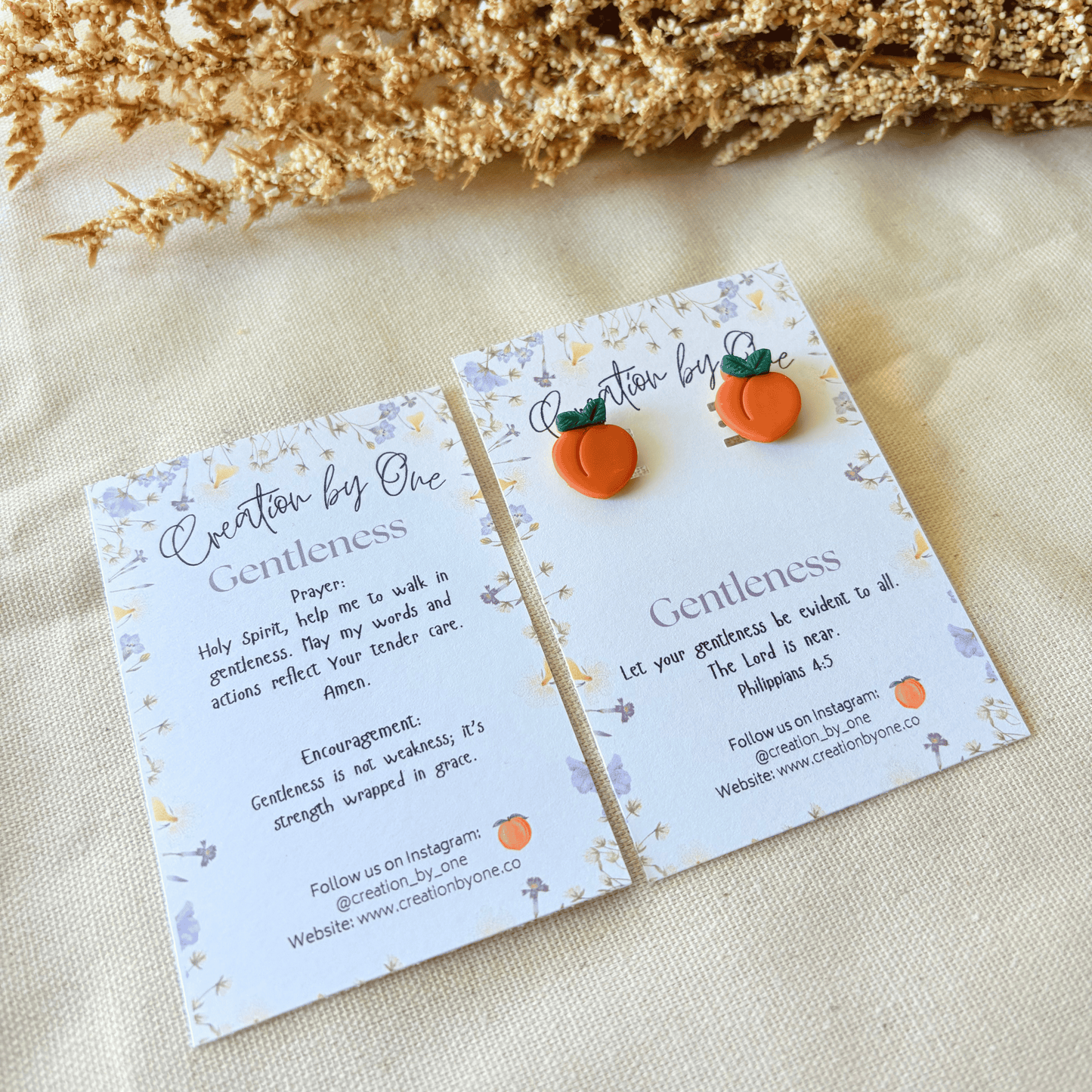 Soft Peach Gentleness Earrings – Fruits of the Spirit