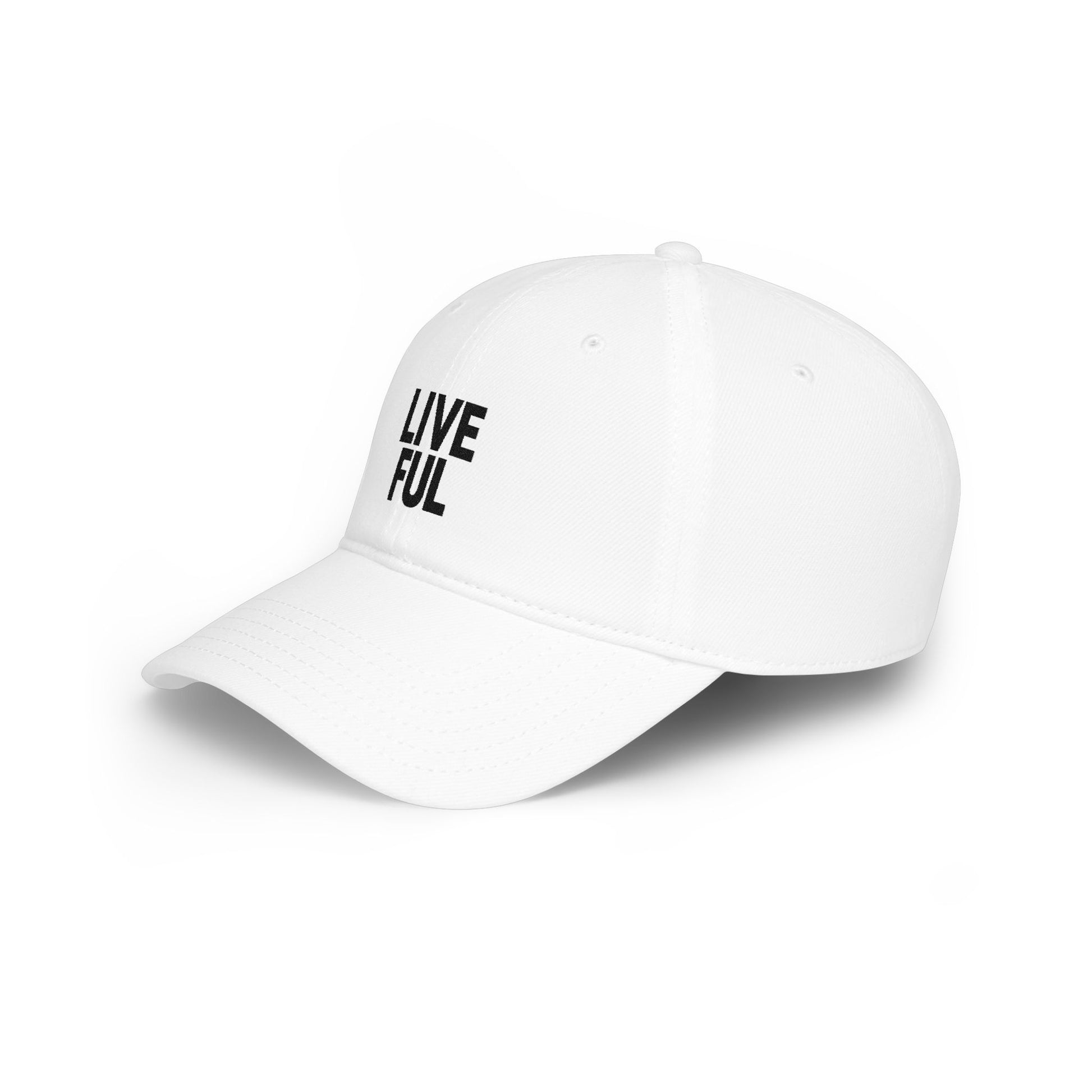 White cap with 'Finally Legal' text on a white background
