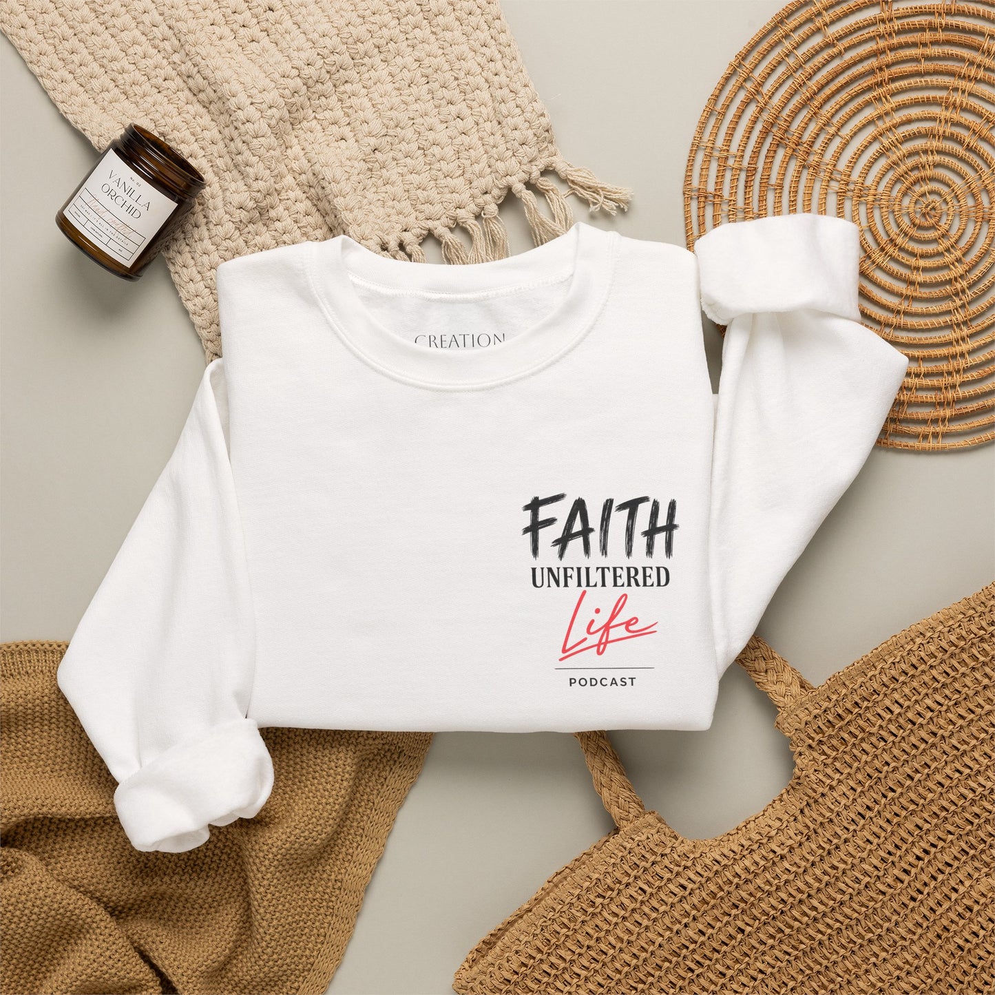Faith Unfiltered Crewneck Sweatshirt — "Live Ful" Inspirational Christian Pullover