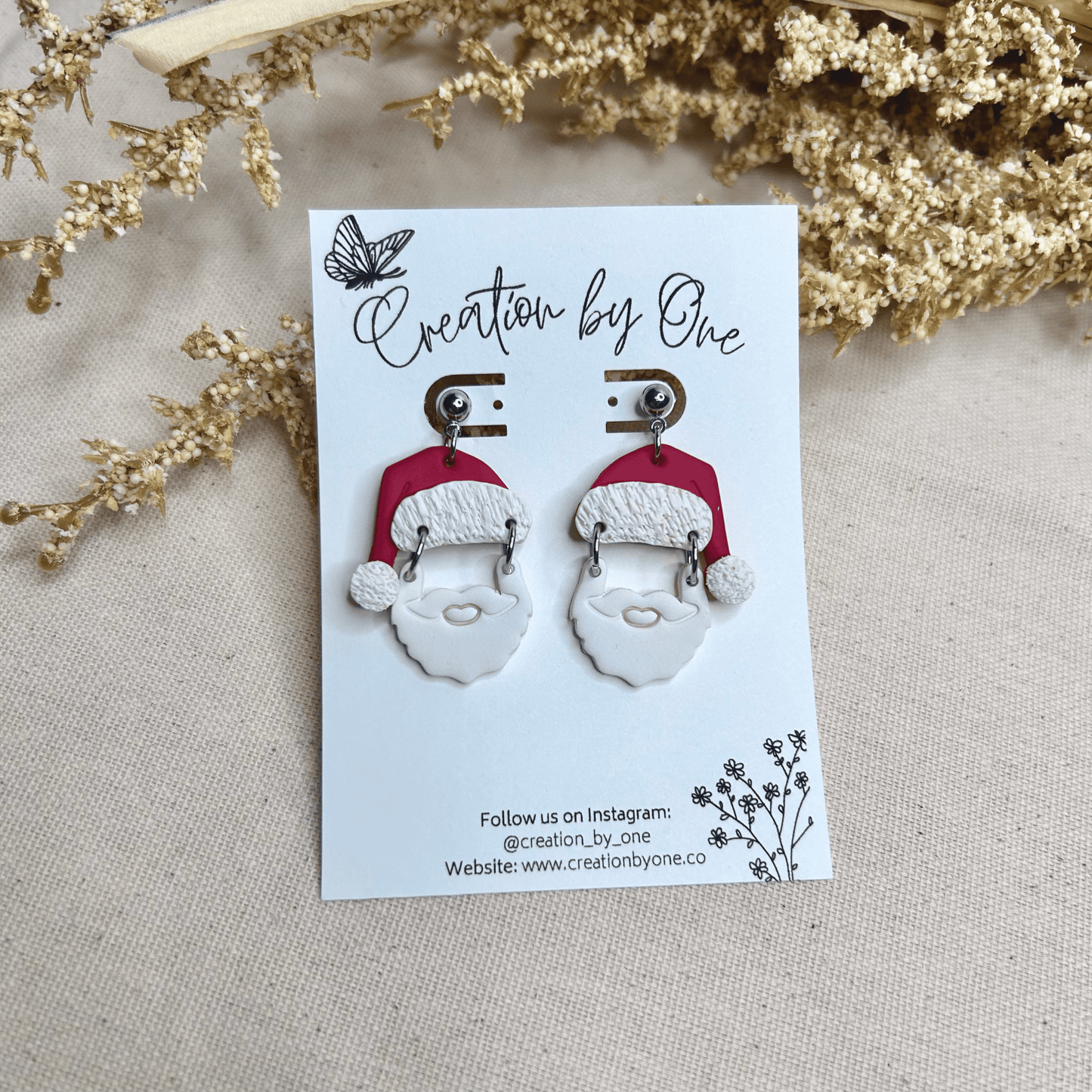 Santa Clause Polymer Clay Earrings