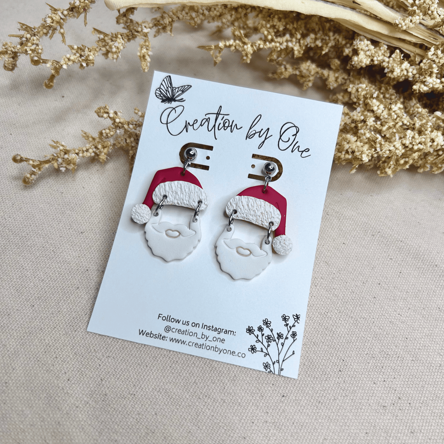 Santa Clause Polymer Clay Earrings