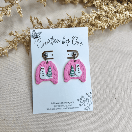 Christmas Sweater Polymer Clay Earrings