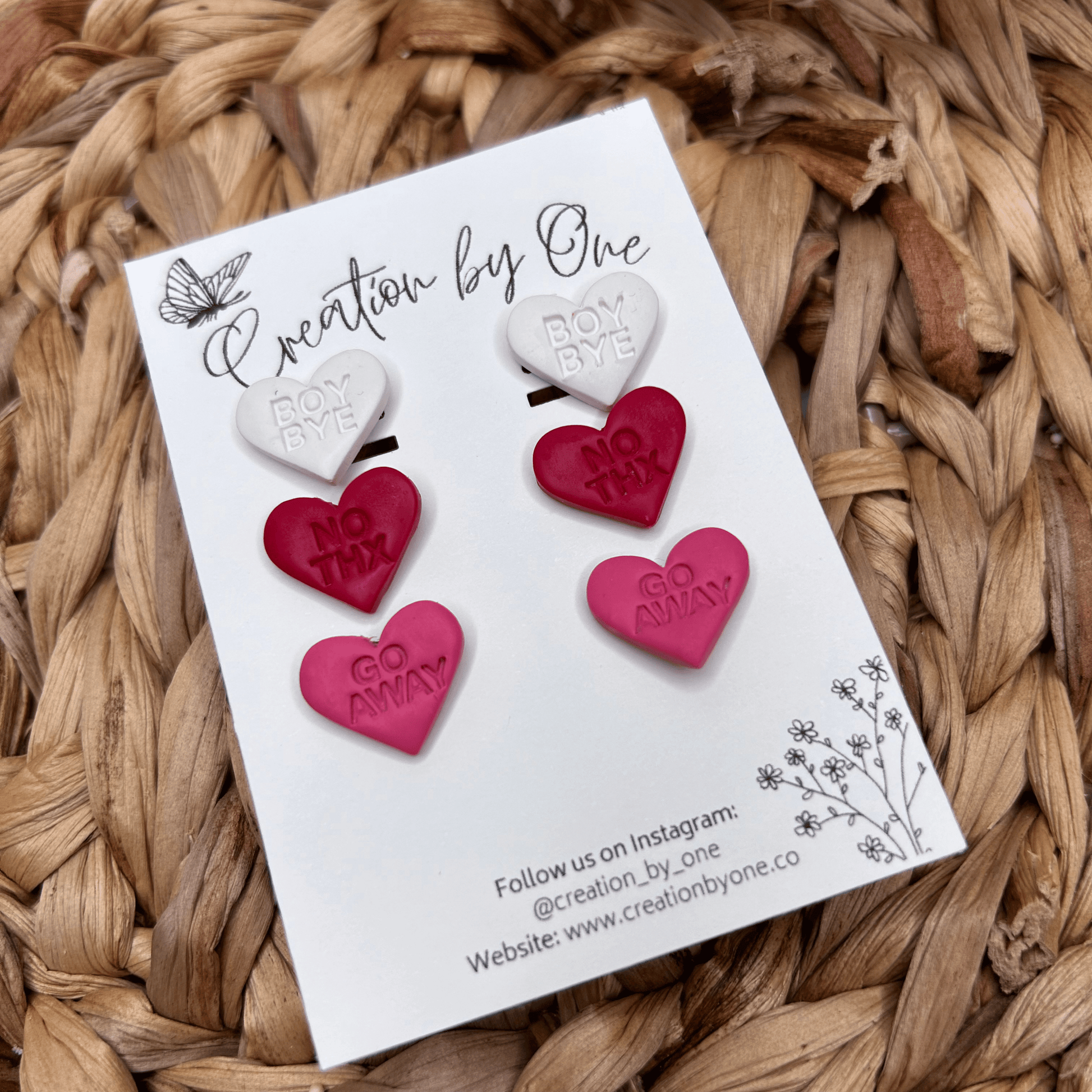 Heart Breaker Polymer Clay Studs