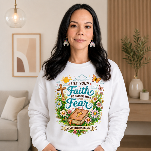 Faith Over Fear Long Sleeve Tee — "Let Your Faith Be Bigger Than Your Fear"
