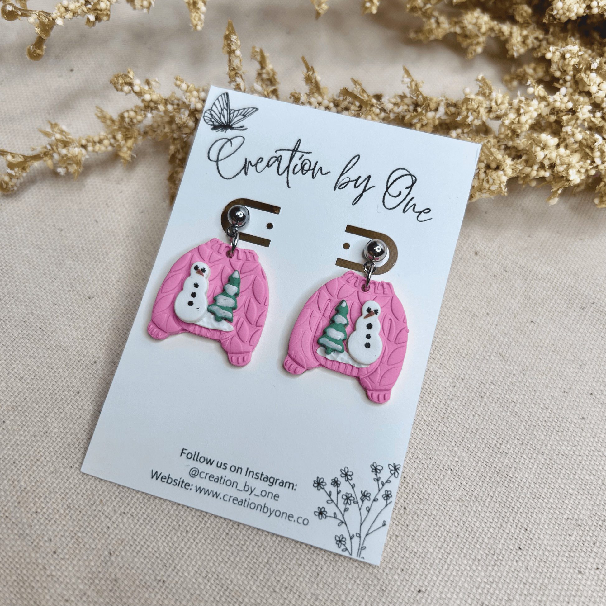 Christmas Sweater Polymer Clay Earrings