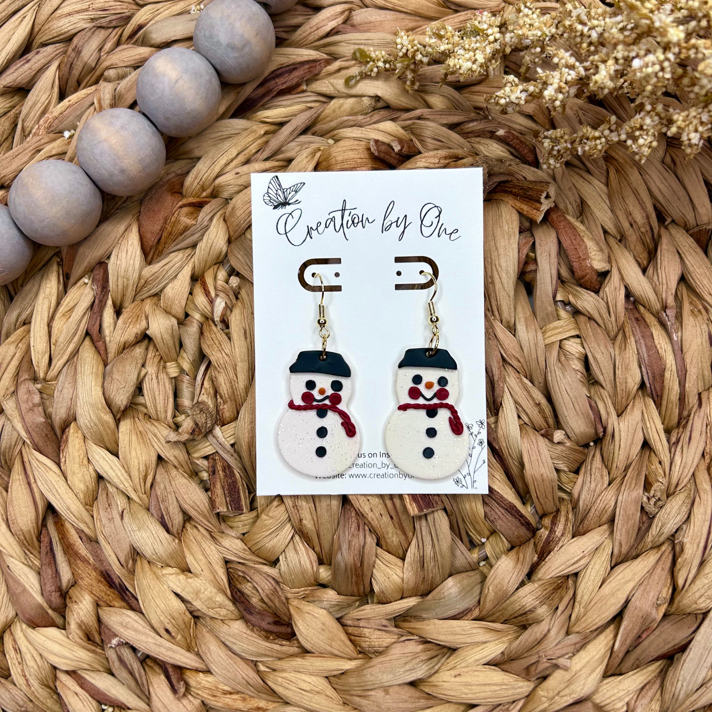 Classic Snowman Polymer Clay Earrings