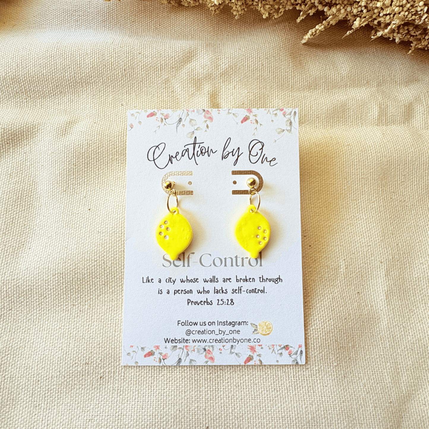 Zesty Lemon Self-Control Earrings – Fruits of the Spirit