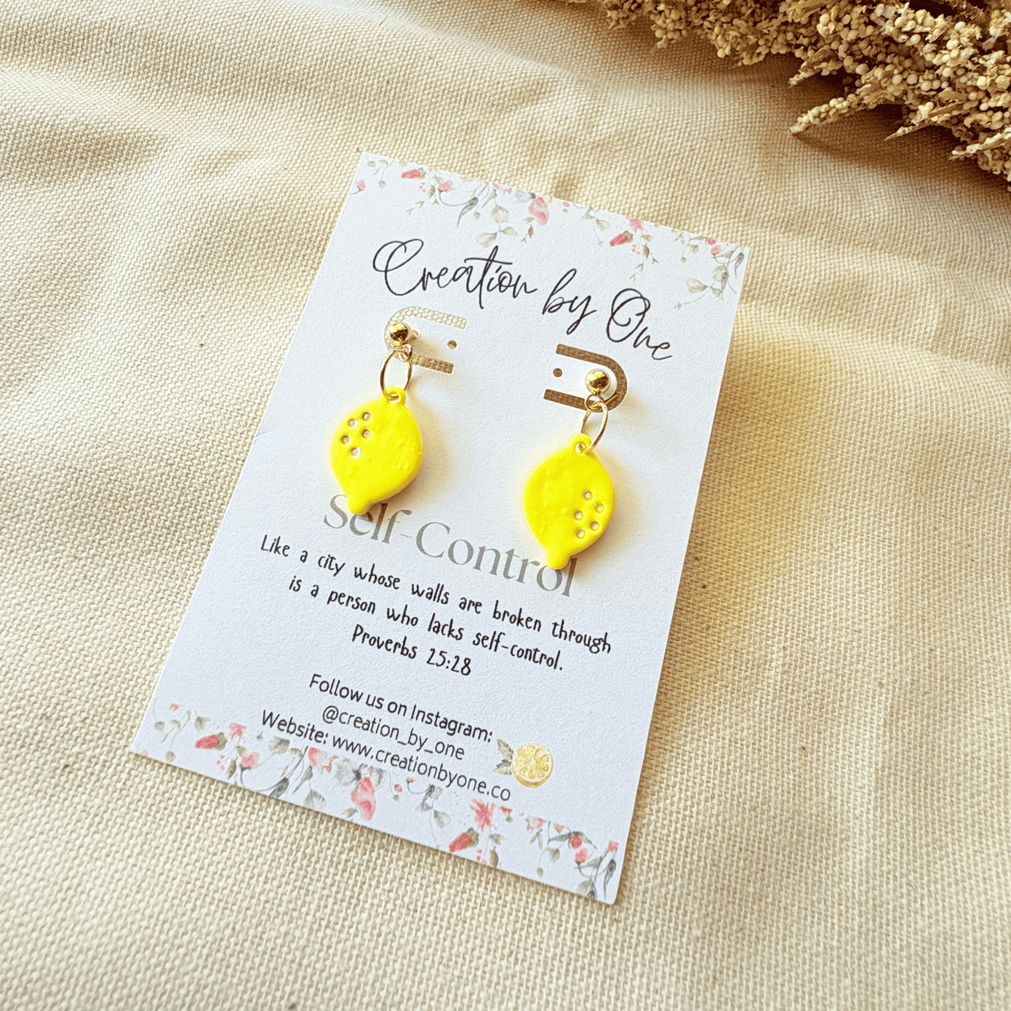 Zesty Lemon Self-Control Earrings – Fruits of the Spirit