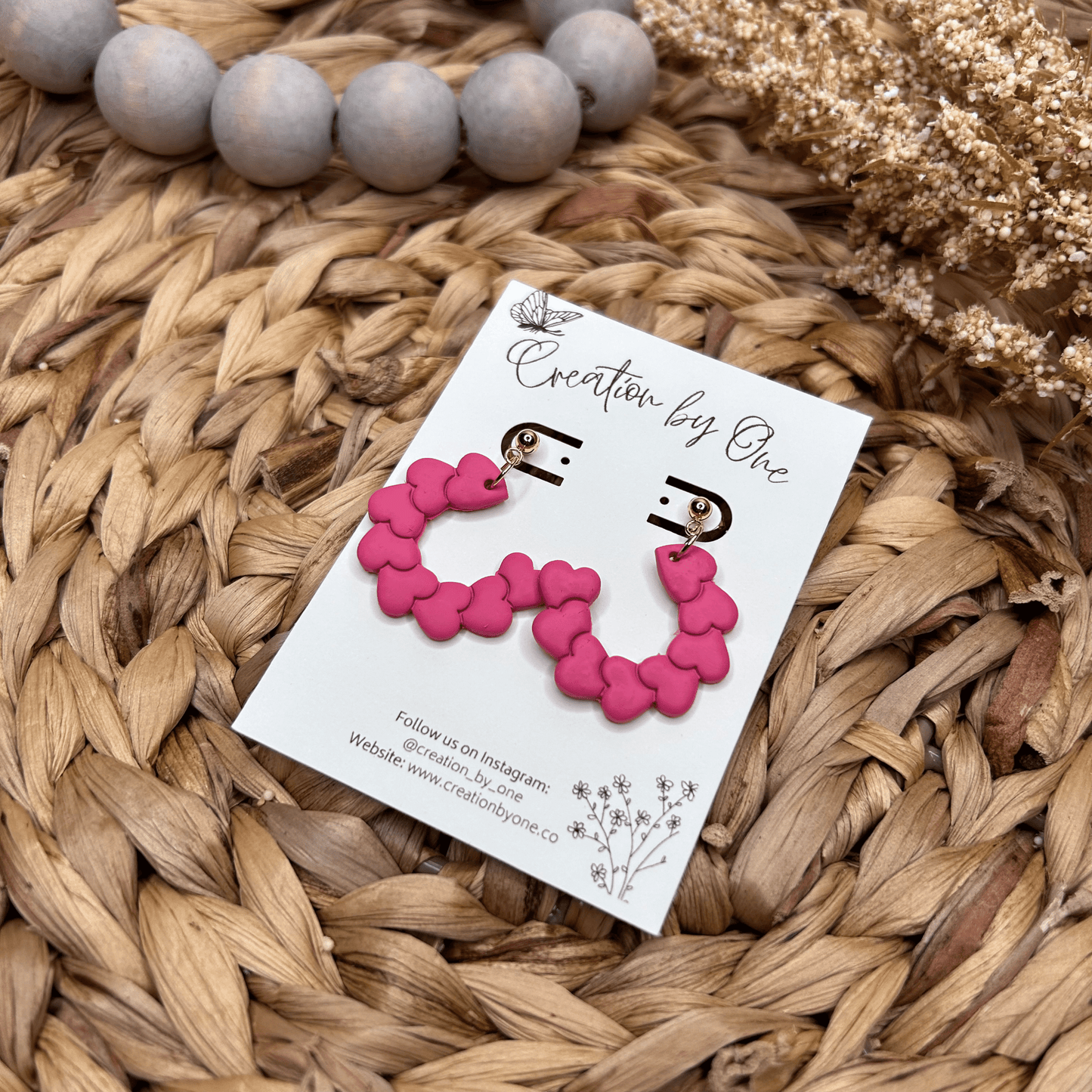 The Circle of Love Valentine Clay Earrings