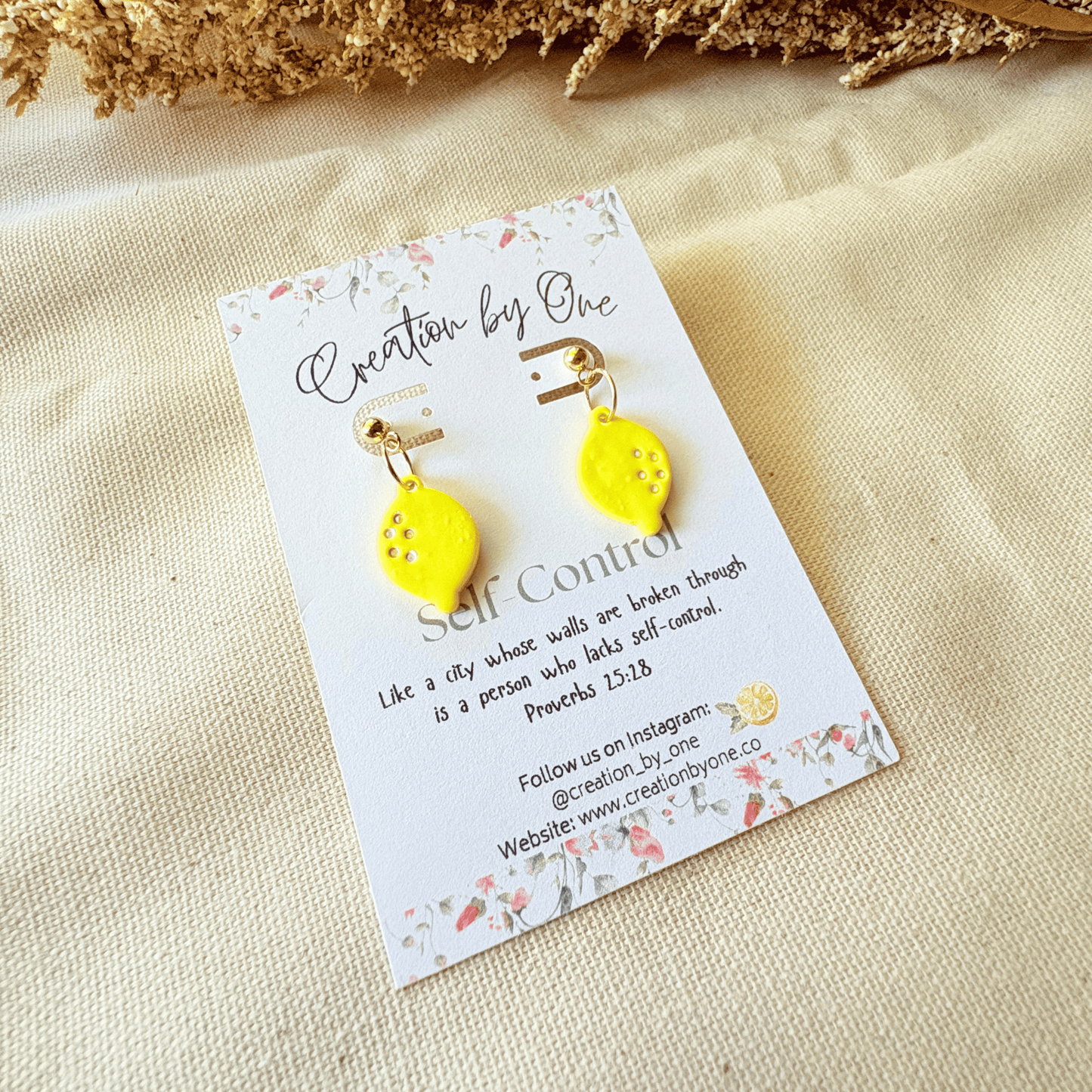 Zesty Lemon Self-Control Earrings – Fruits of the Spirit