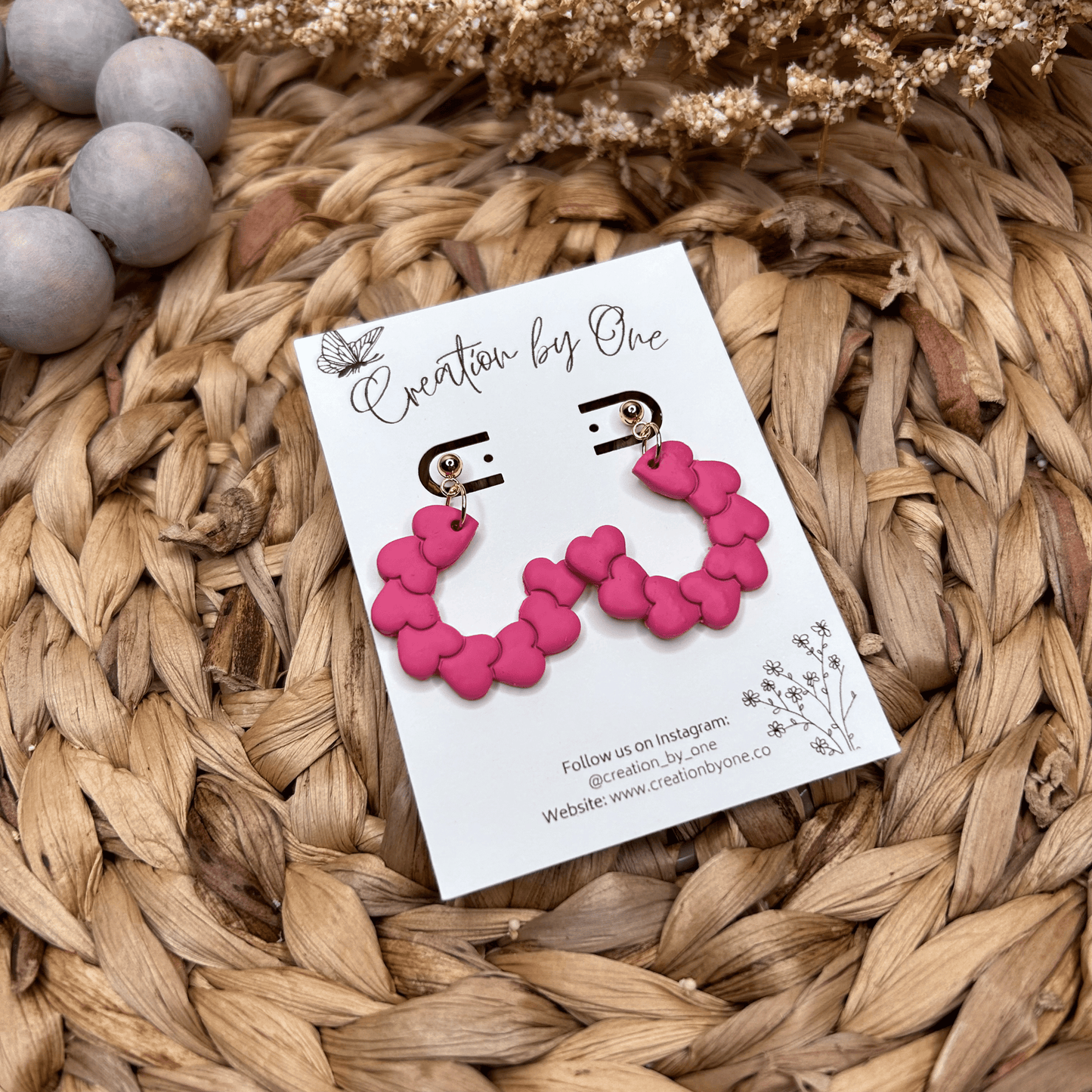 The Circle of Love Valentine Clay Earrings