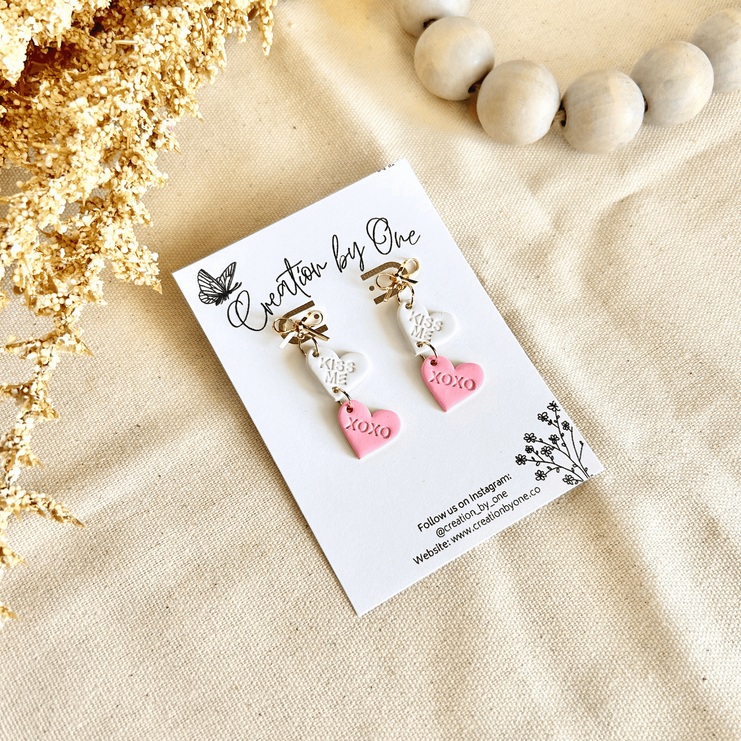 Kiss Me and XOXO Polymer Clay Earrings