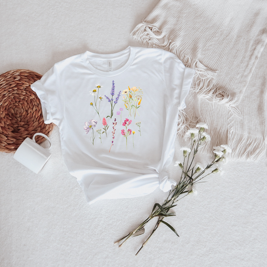 Vintage Cottage-Core Shirt Boho Wildflowers Shirt