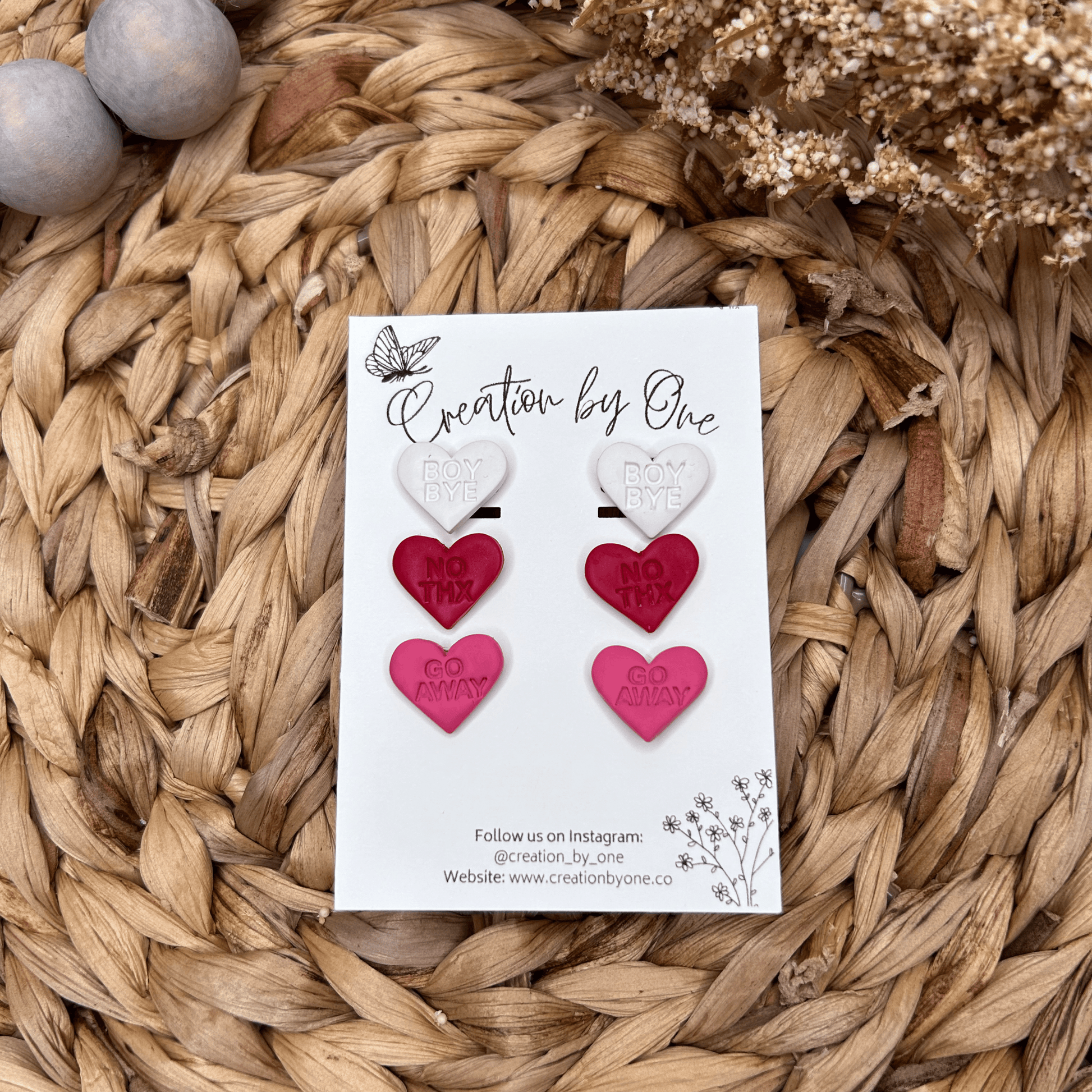 Heart Breaker Polymer Clay Studs