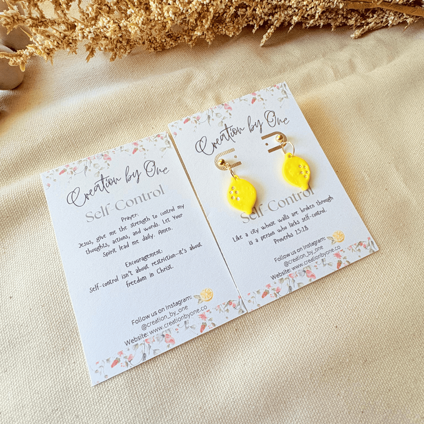 Zesty Lemon Self-Control Earrings – Fruits of the Spirit