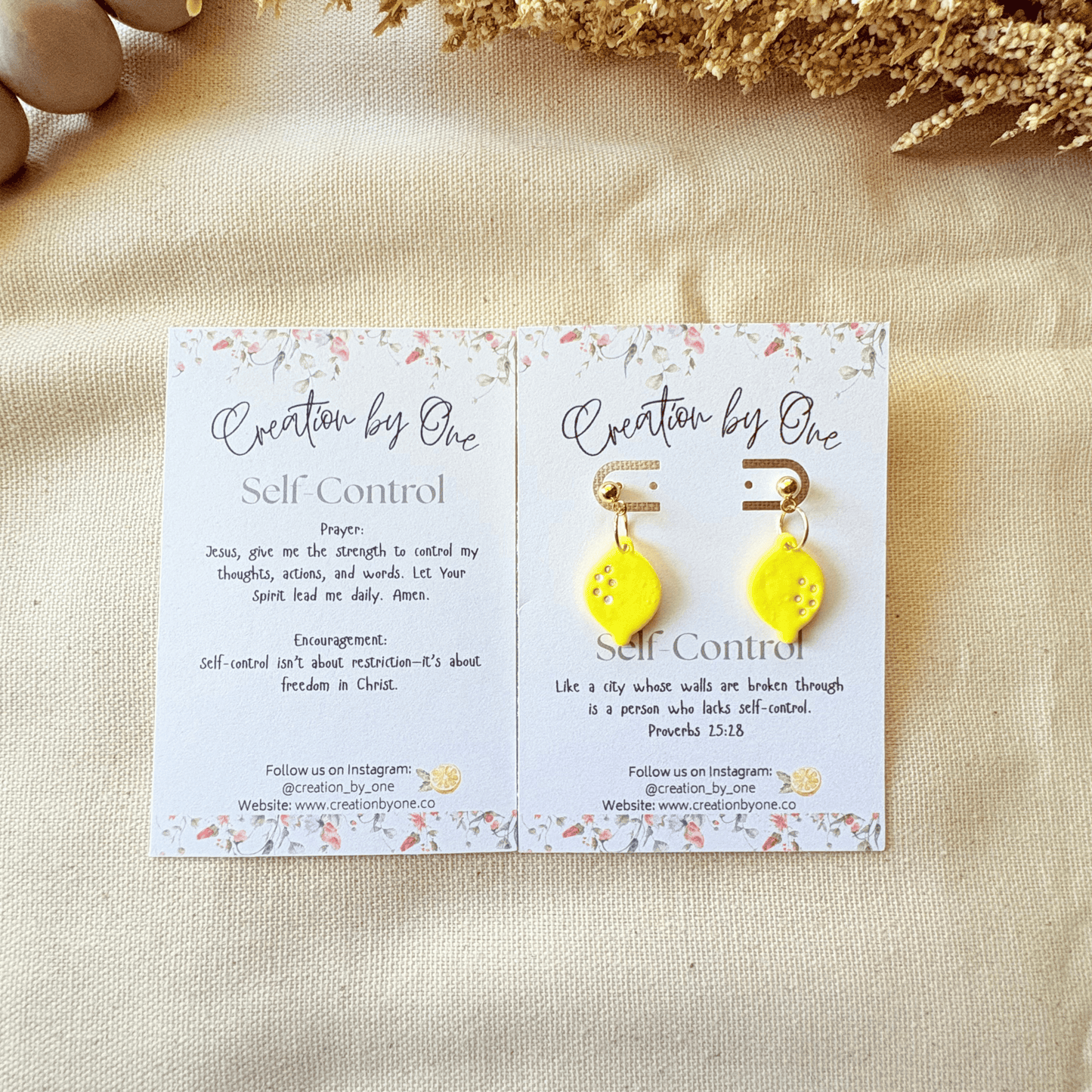 Zesty Lemon Self-Control Earrings – Fruits of the Spirit