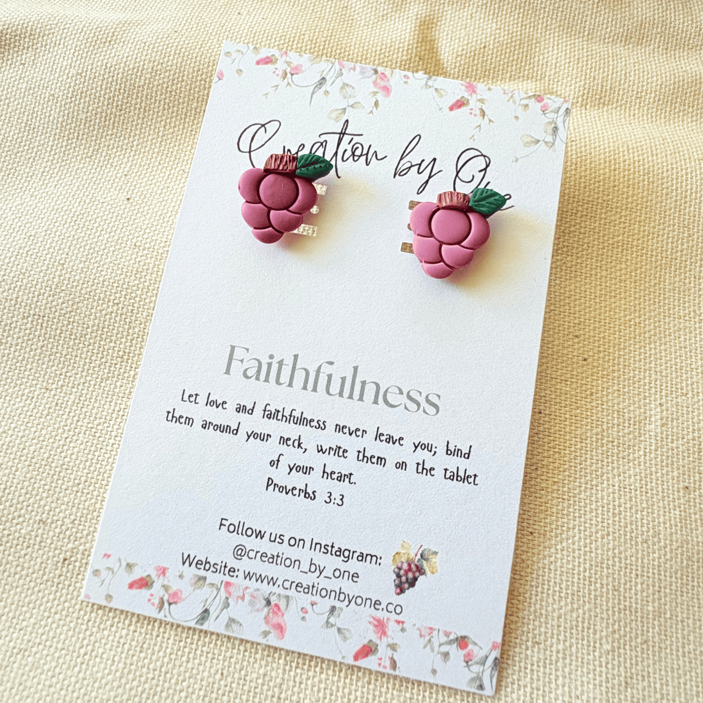 Vine-Faith Grape Earrings – Fruits of the Spirit