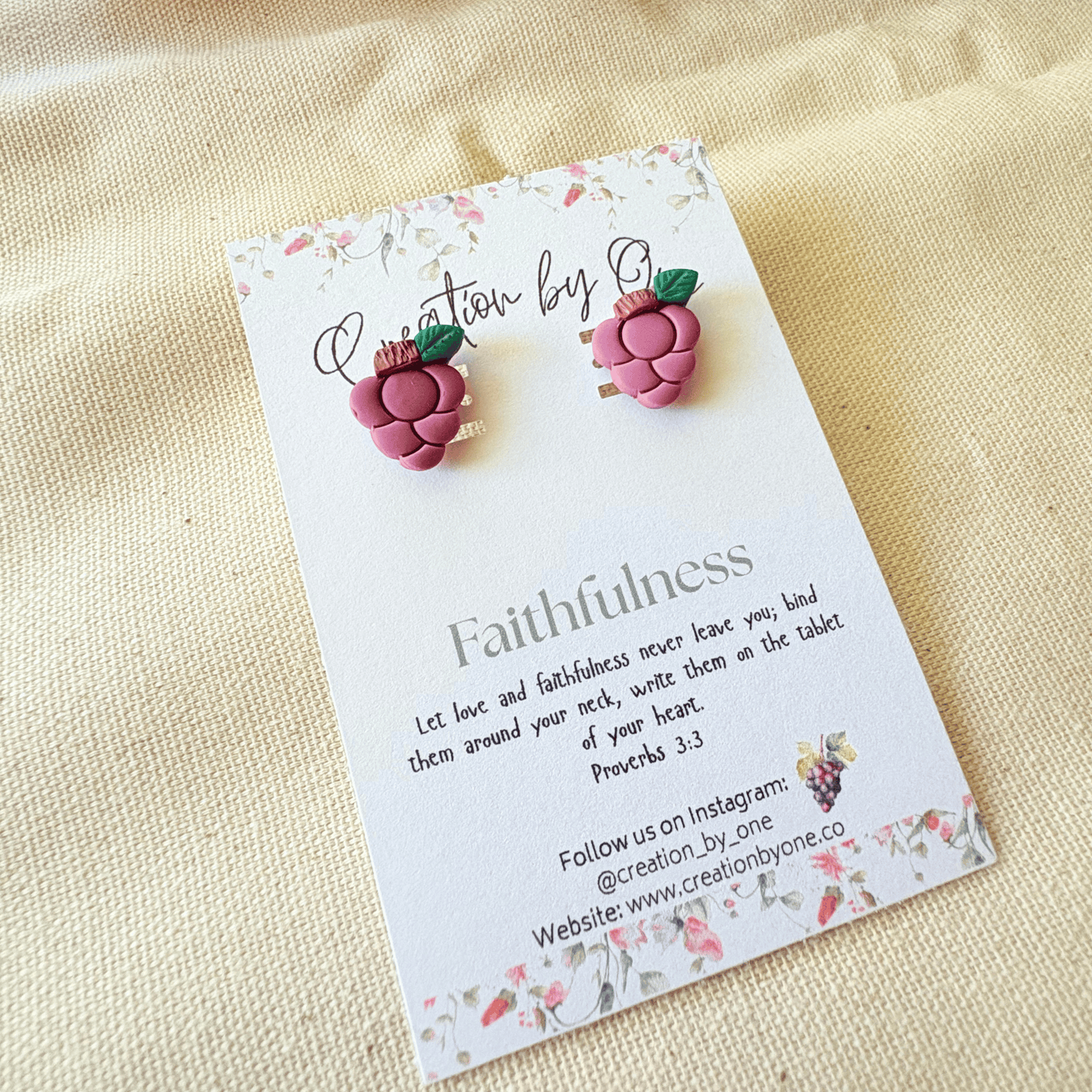 Vine-Faith Grape Earrings – Fruits of the Spirit