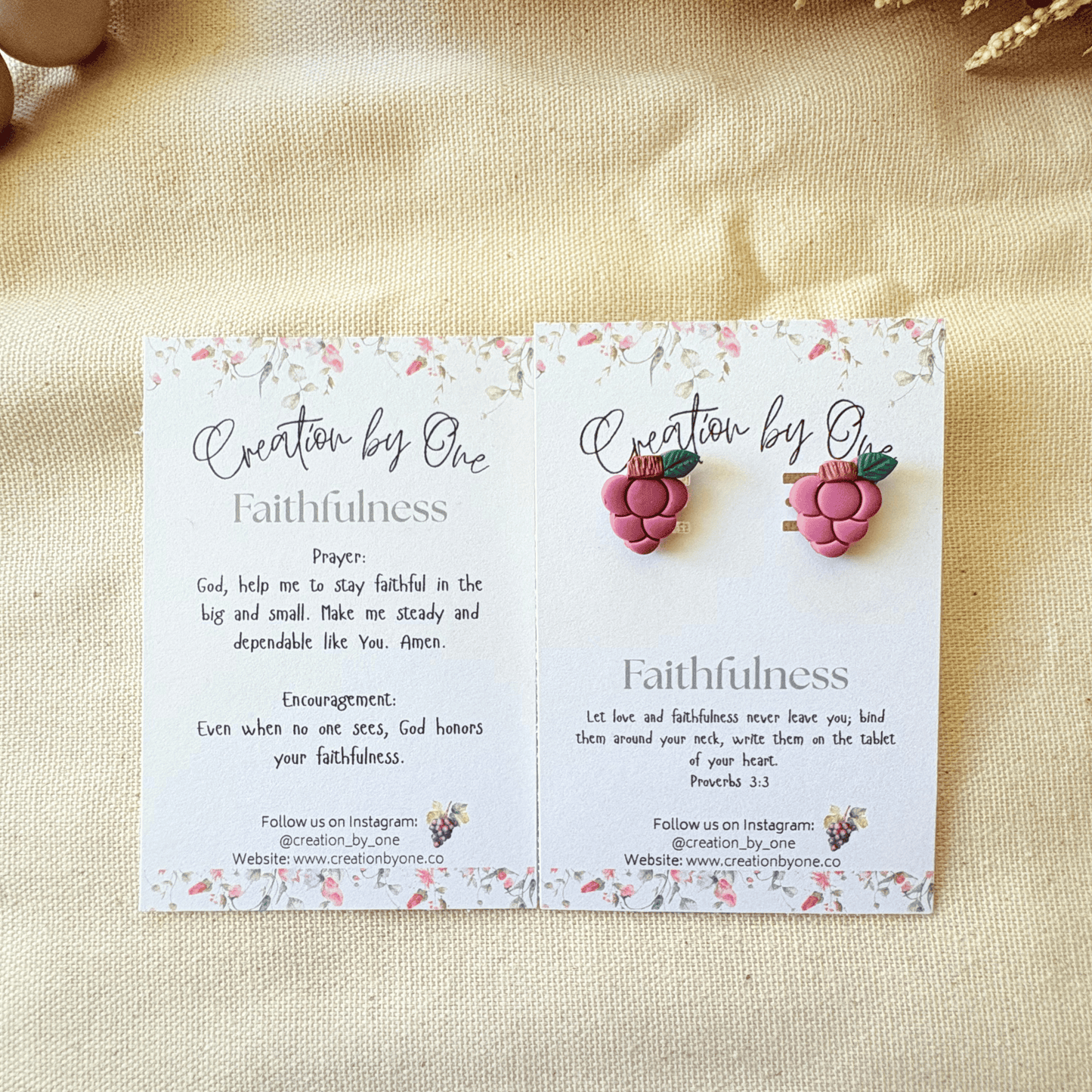 Vine-Faith Grape Earrings – Fruits of the Spirit
