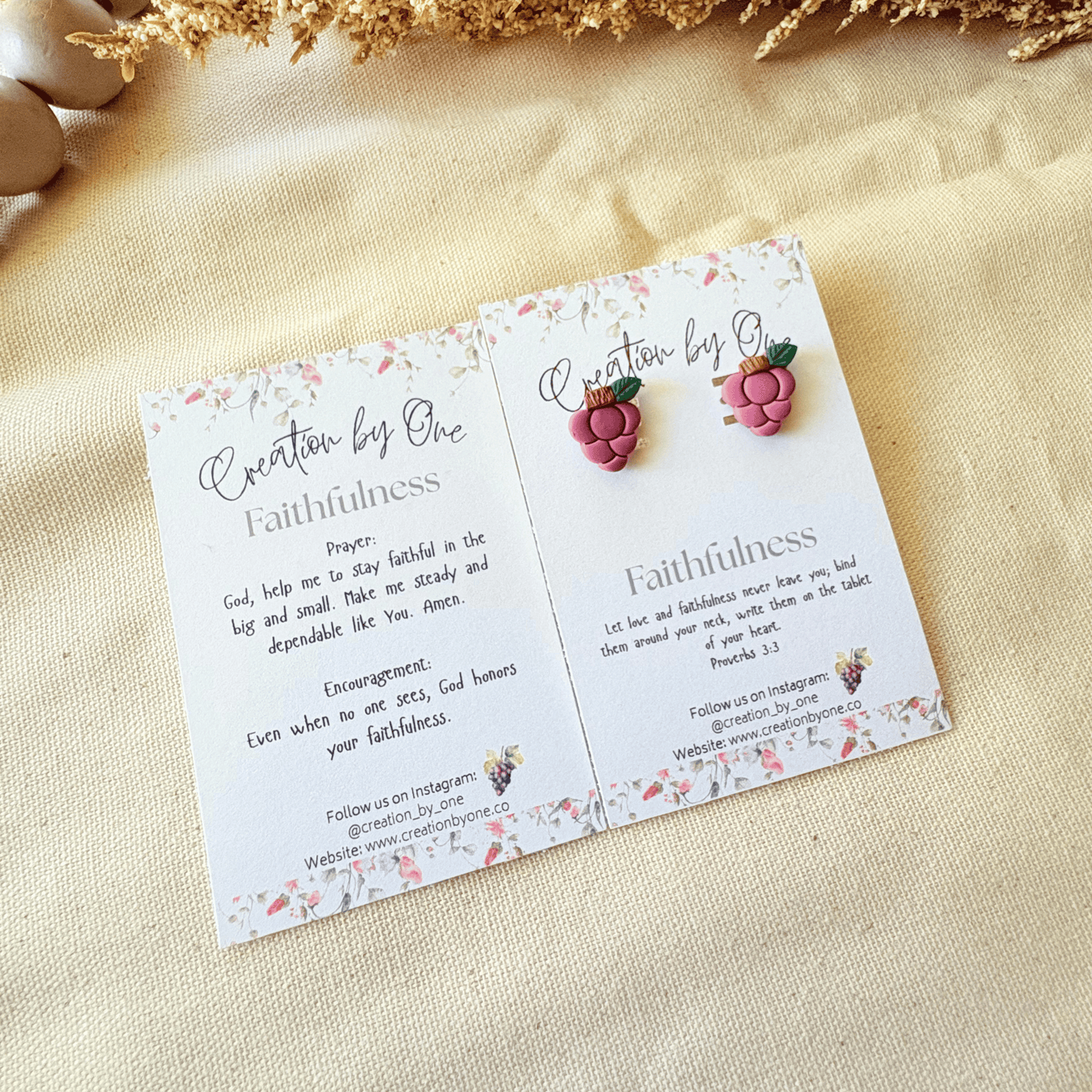 Vine-Faith Grape Earrings – Fruits of the Spirit