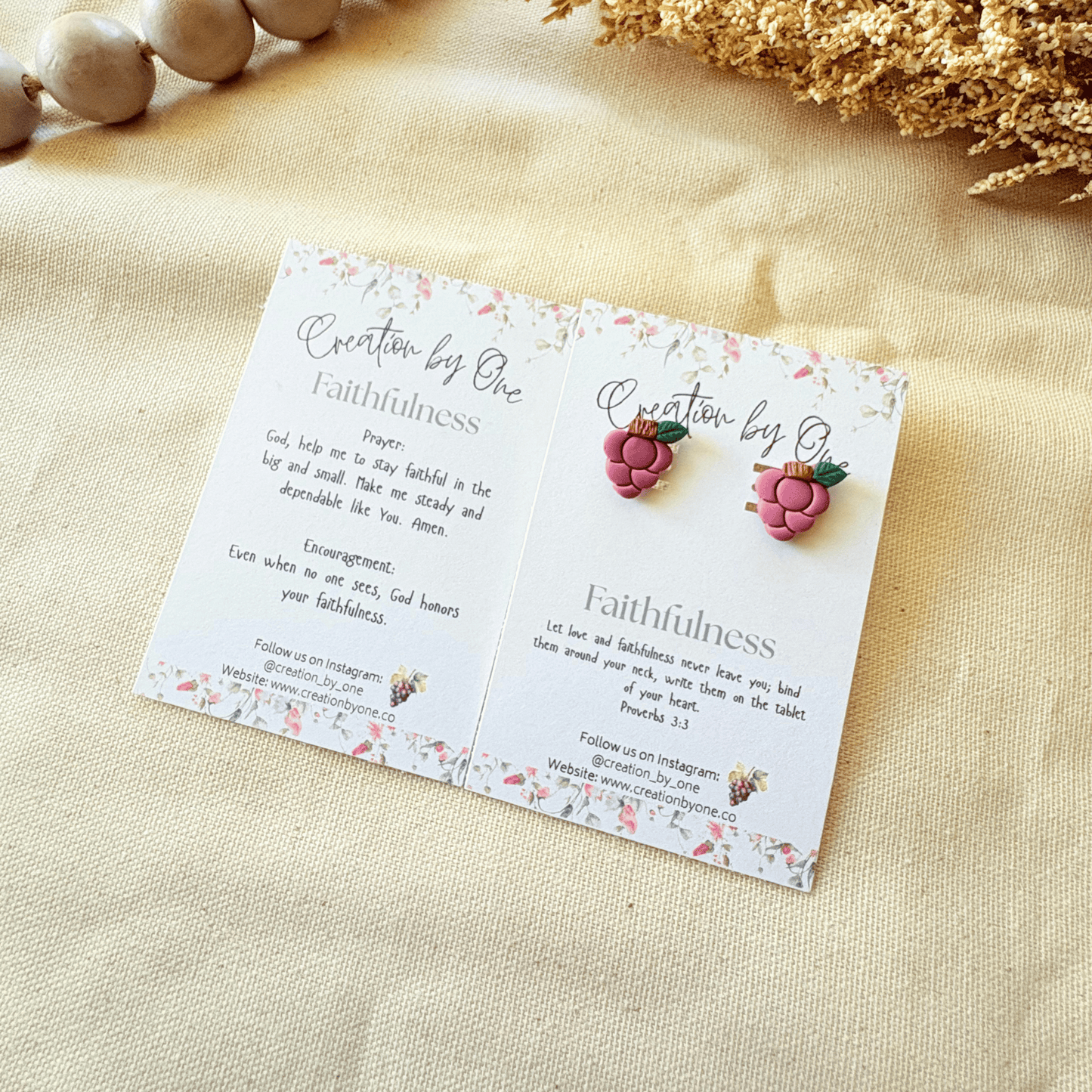 Vine-Faith Grape Earrings – Fruits of the Spirit