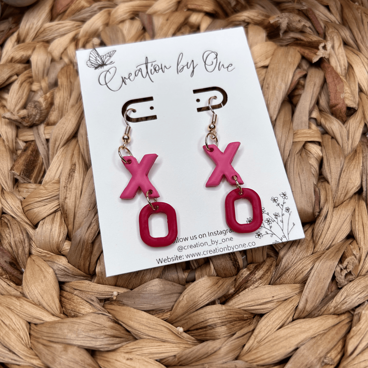 Hugs and Kisses Valentine Clay Earrings