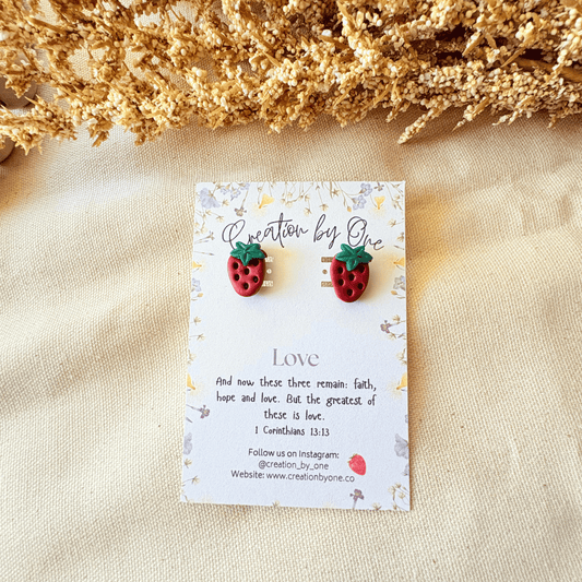 Sweet Strawberry Love Earrings – Fruits of the Spirit