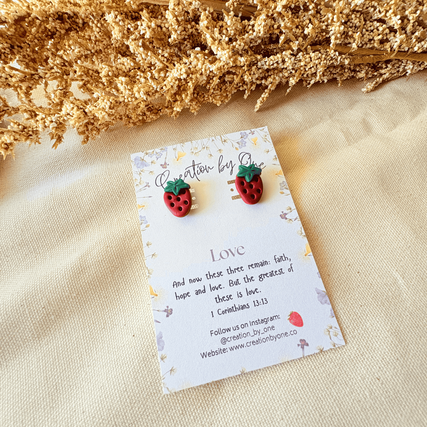 Sweet Strawberry Love Earrings – Fruits of the Spirit