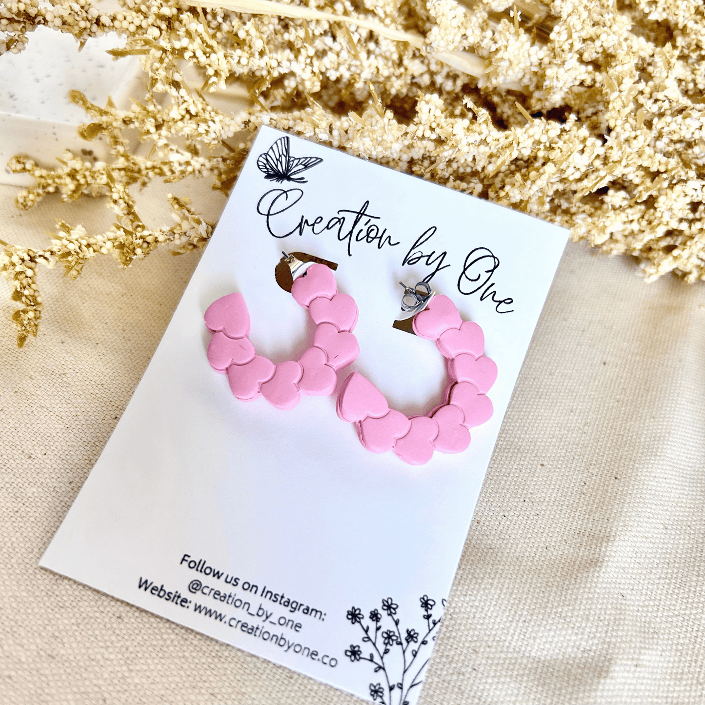 Pink Heart Hoops