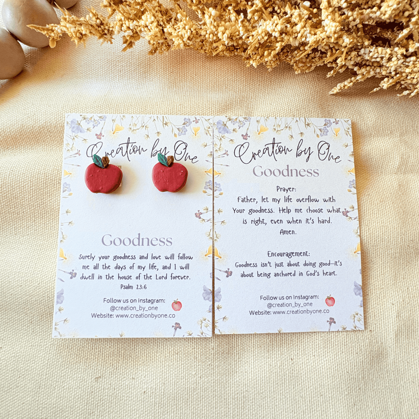 Goodness Apple Earrings – Fruits of the Spirit