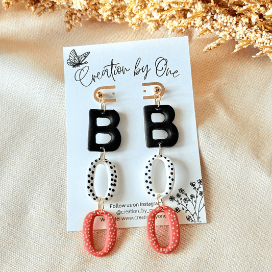 Boo Polymer Clay Earrings – Halloween Earrings | Lightweight 14K Gold Plated Post