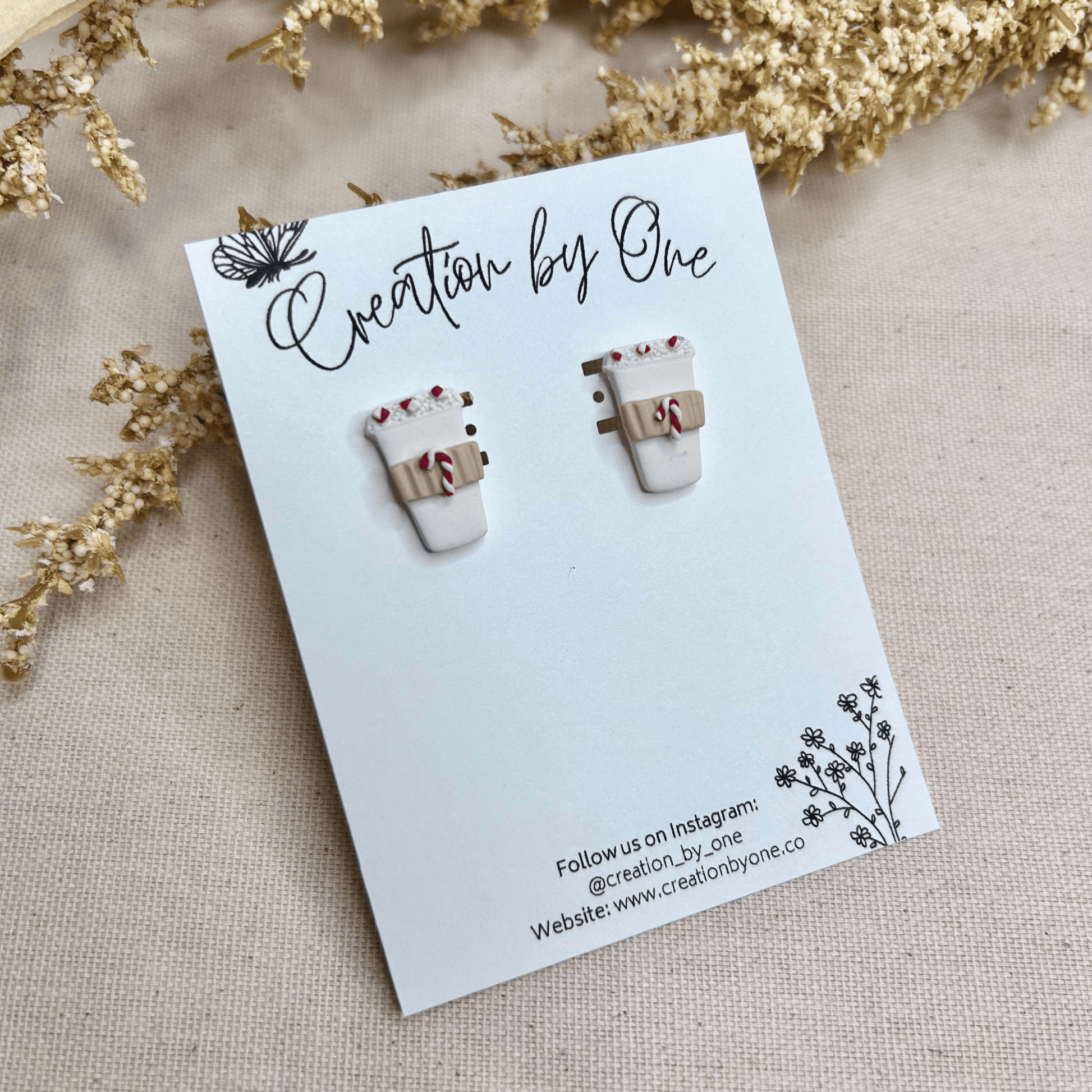 Peppermint Mocha Polymer Clay Earrings